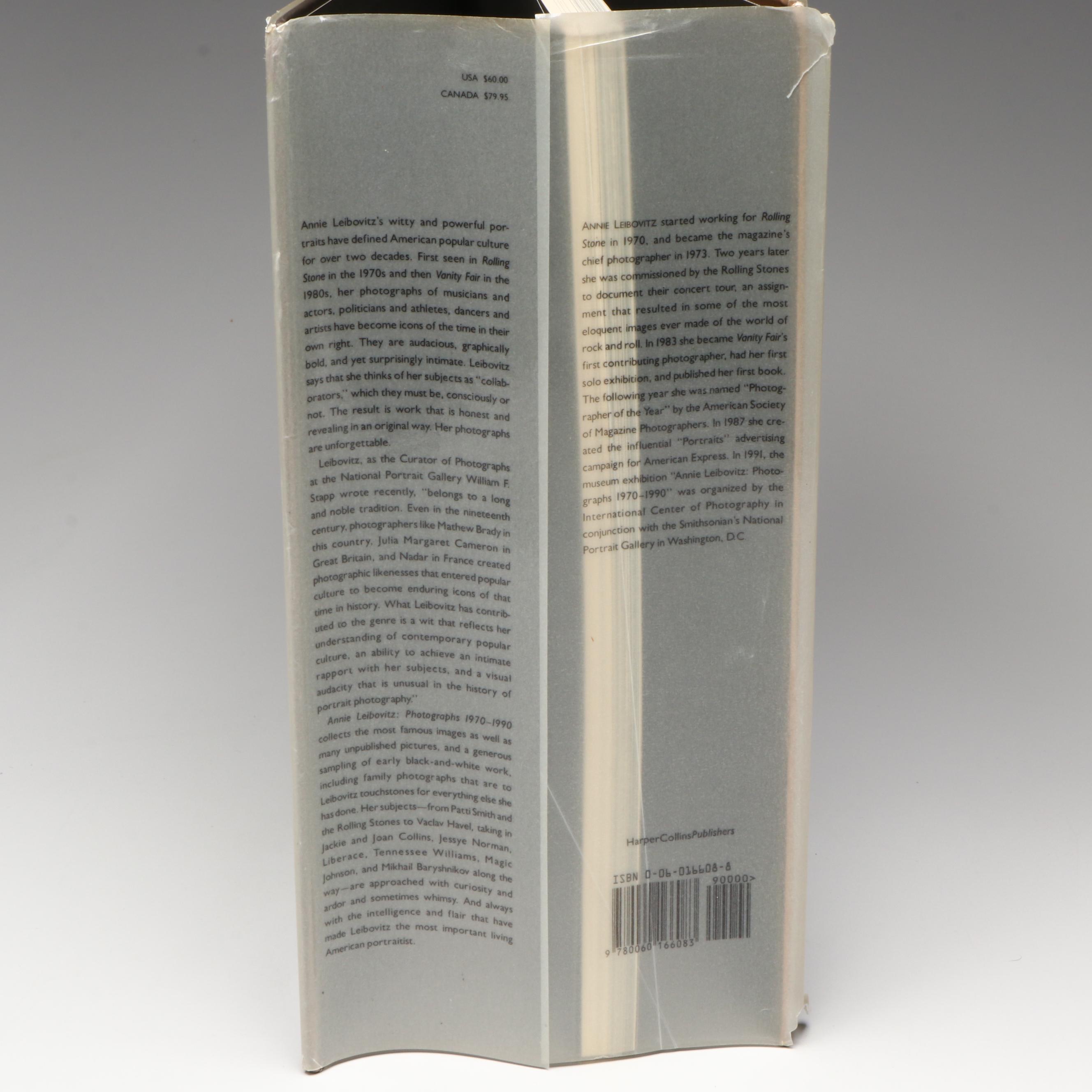 First Printing "Photographs, 1970–1990" by Annie Leibovitz, 1991