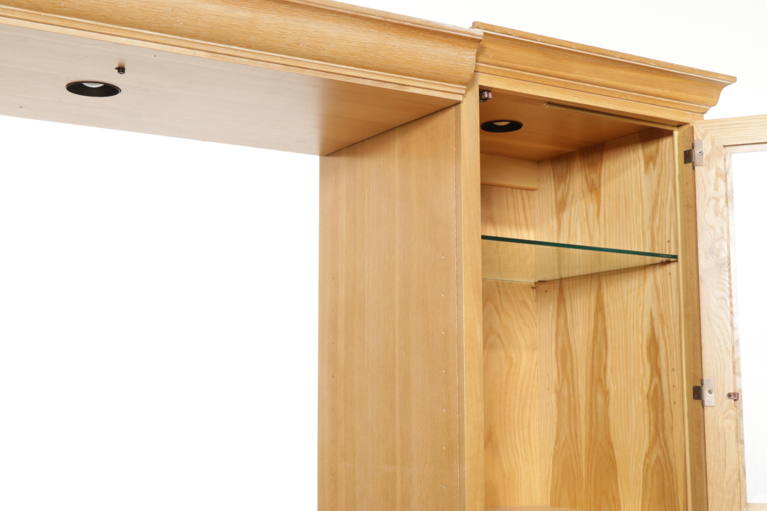 Lexington Display Cabinets with Light Bridge and Media Cabinet