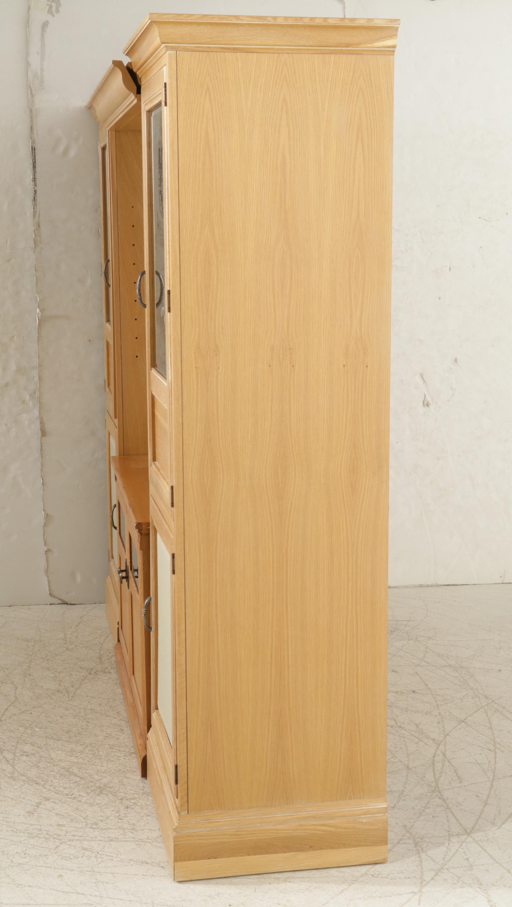 Lexington Display Cabinets with Light Bridge and Media Cabinet