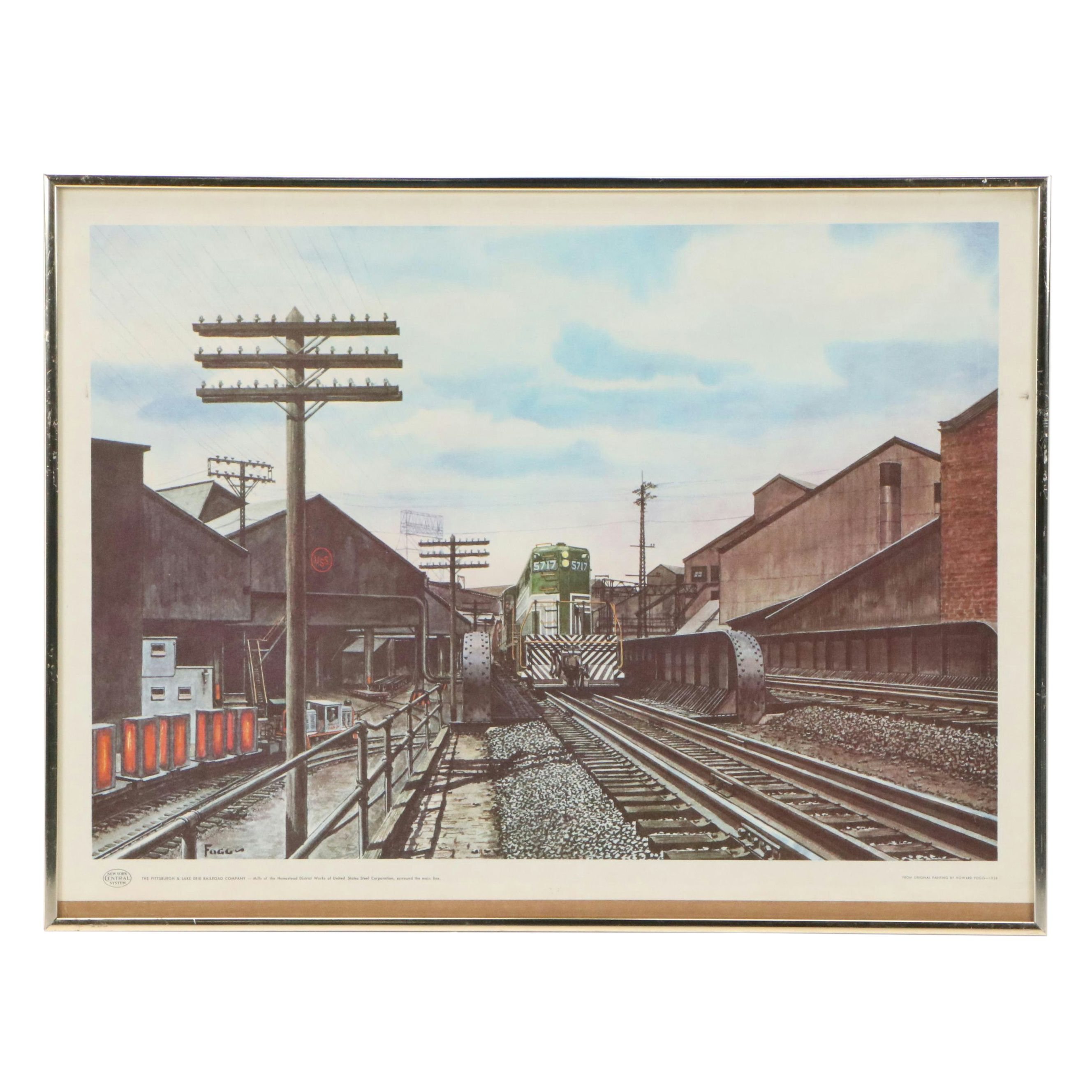 Offset Lithograph of Howard Fogg Painting for New York Central RR, Circa 1960
