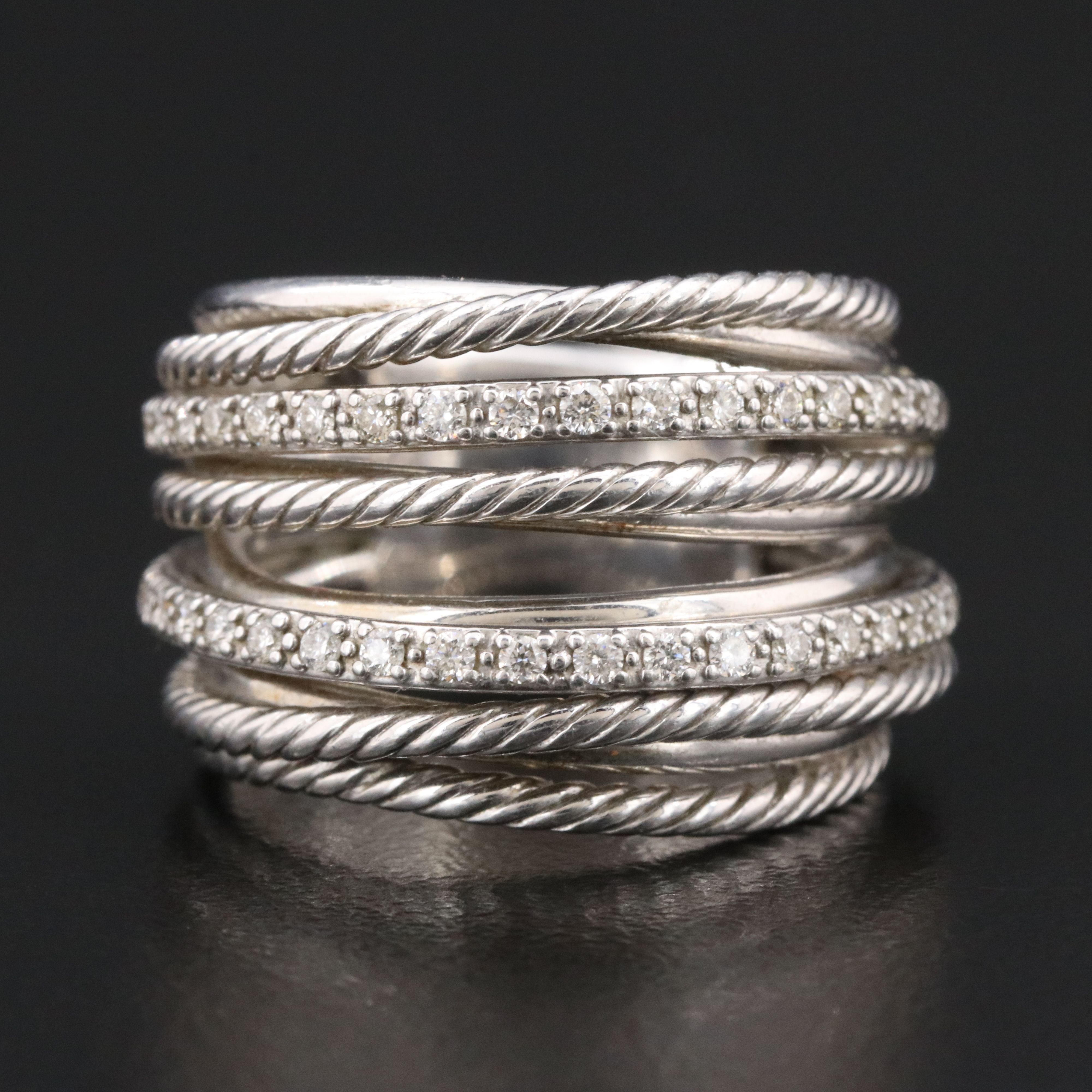 David Yurman Crossover Sterling 0.38 CTW Diamond Ring