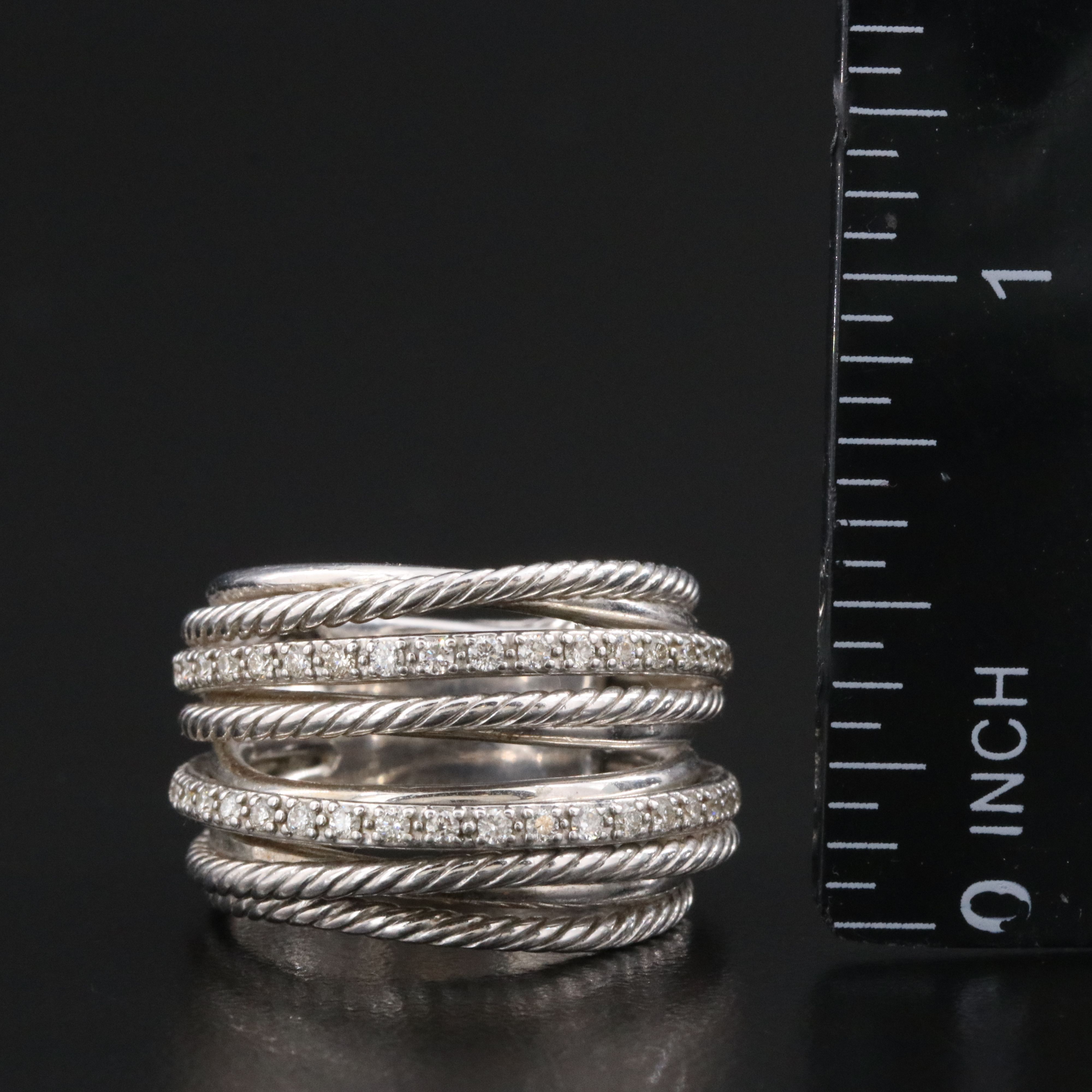 David Yurman Crossover Sterling 0.38 CTW Diamond Ring