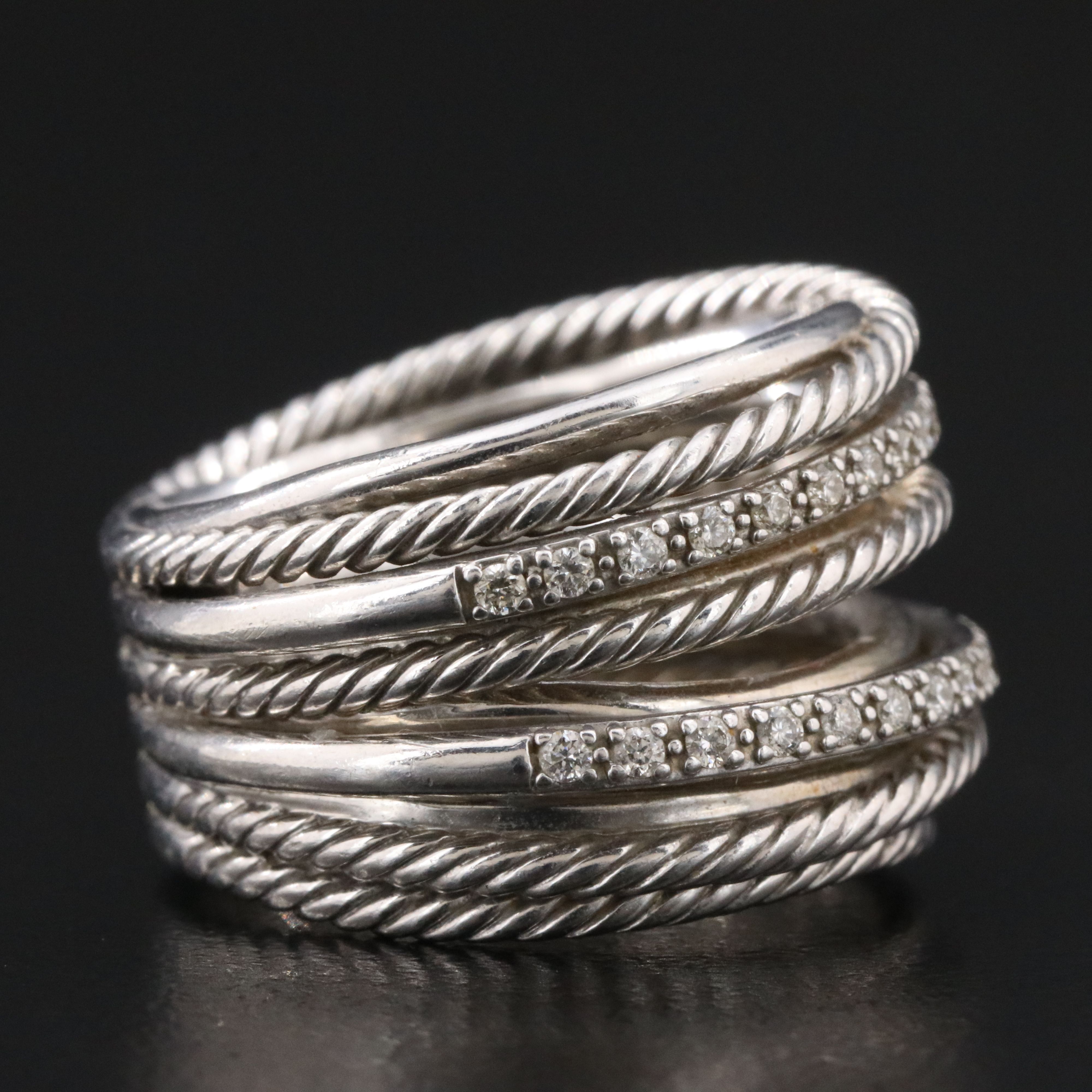 David Yurman Crossover Sterling 0.38 CTW Diamond Ring