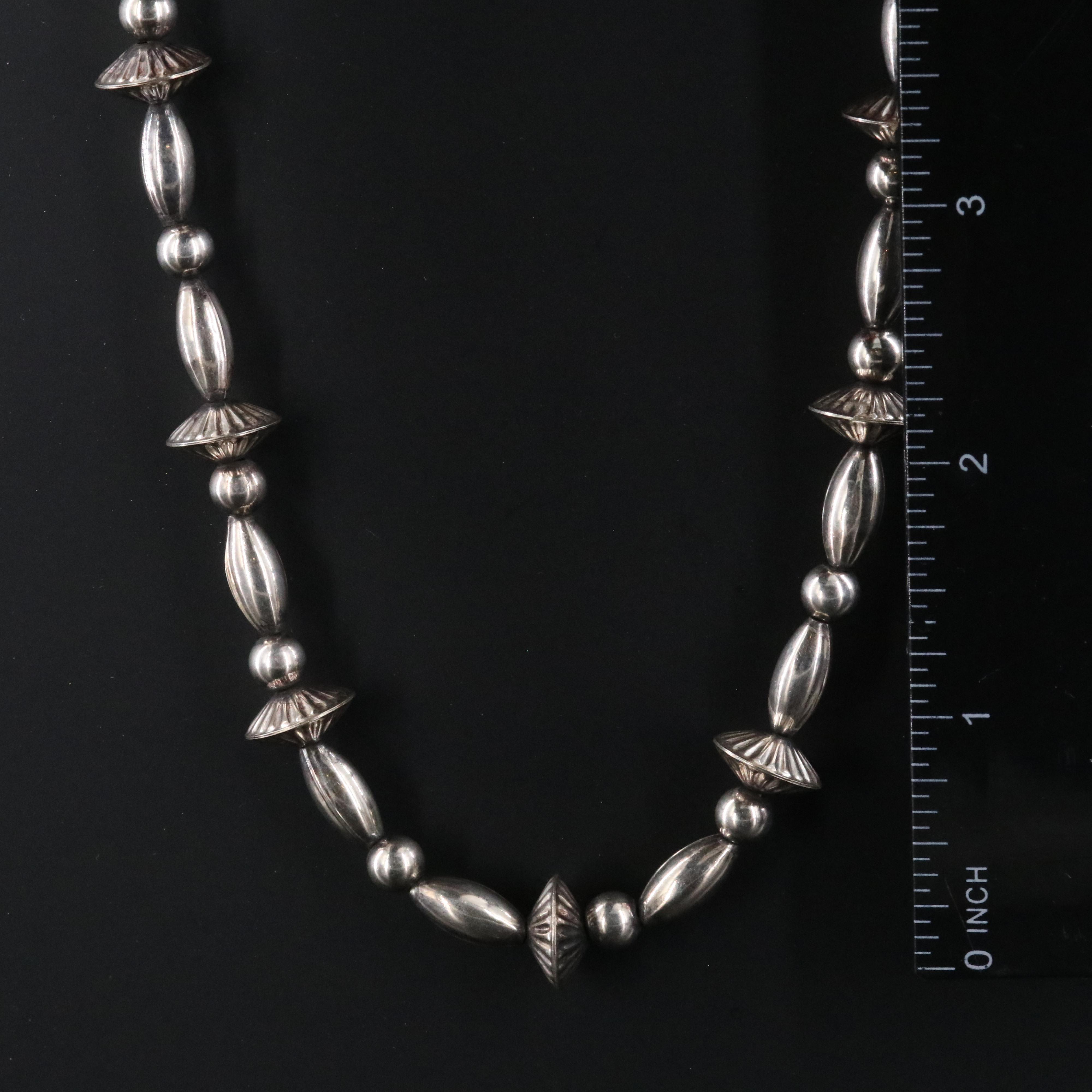 Southwestern Sterling Bench Bead Necklace