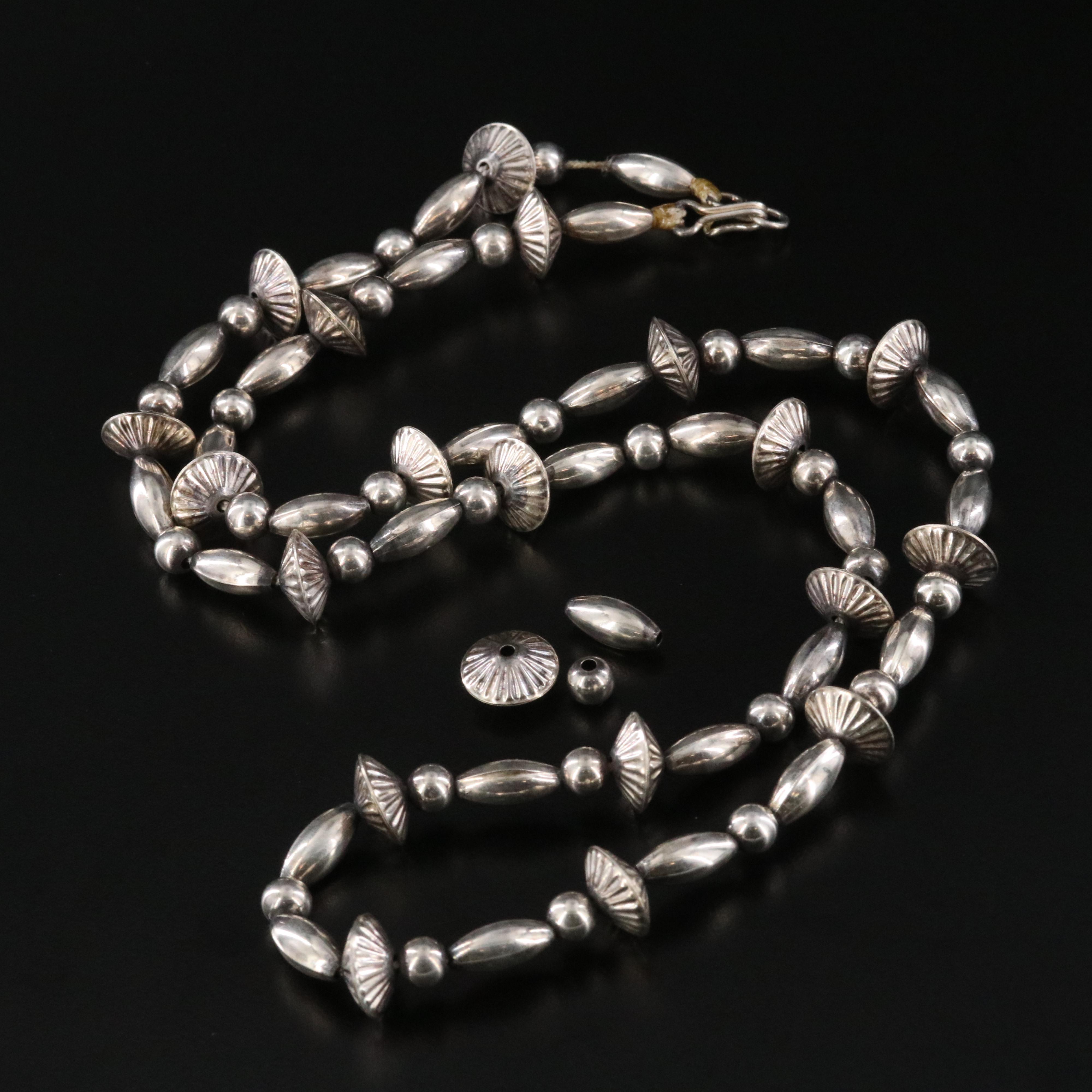 Southwestern Sterling Bench Bead Necklace