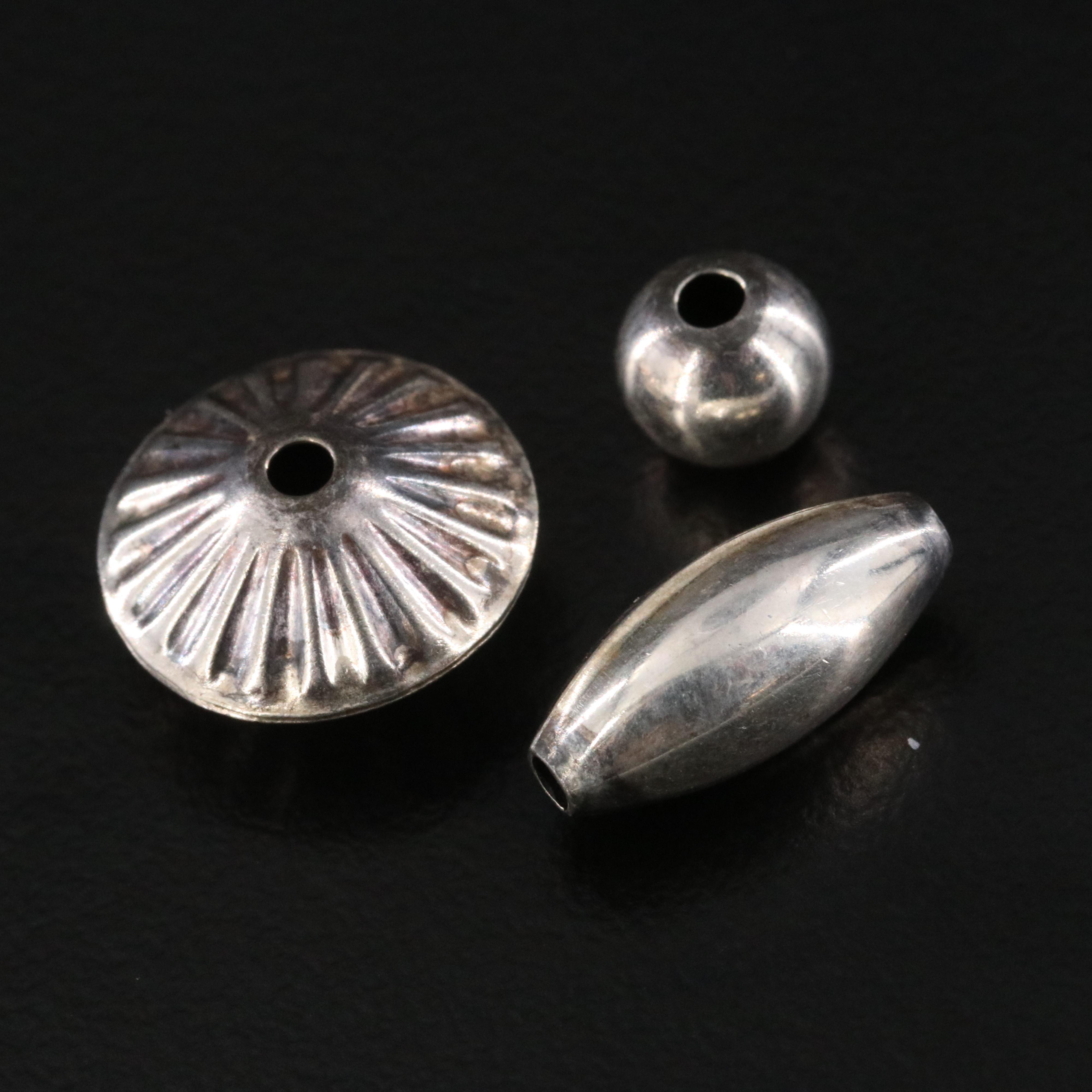 Southwestern Sterling Bench Bead Necklace