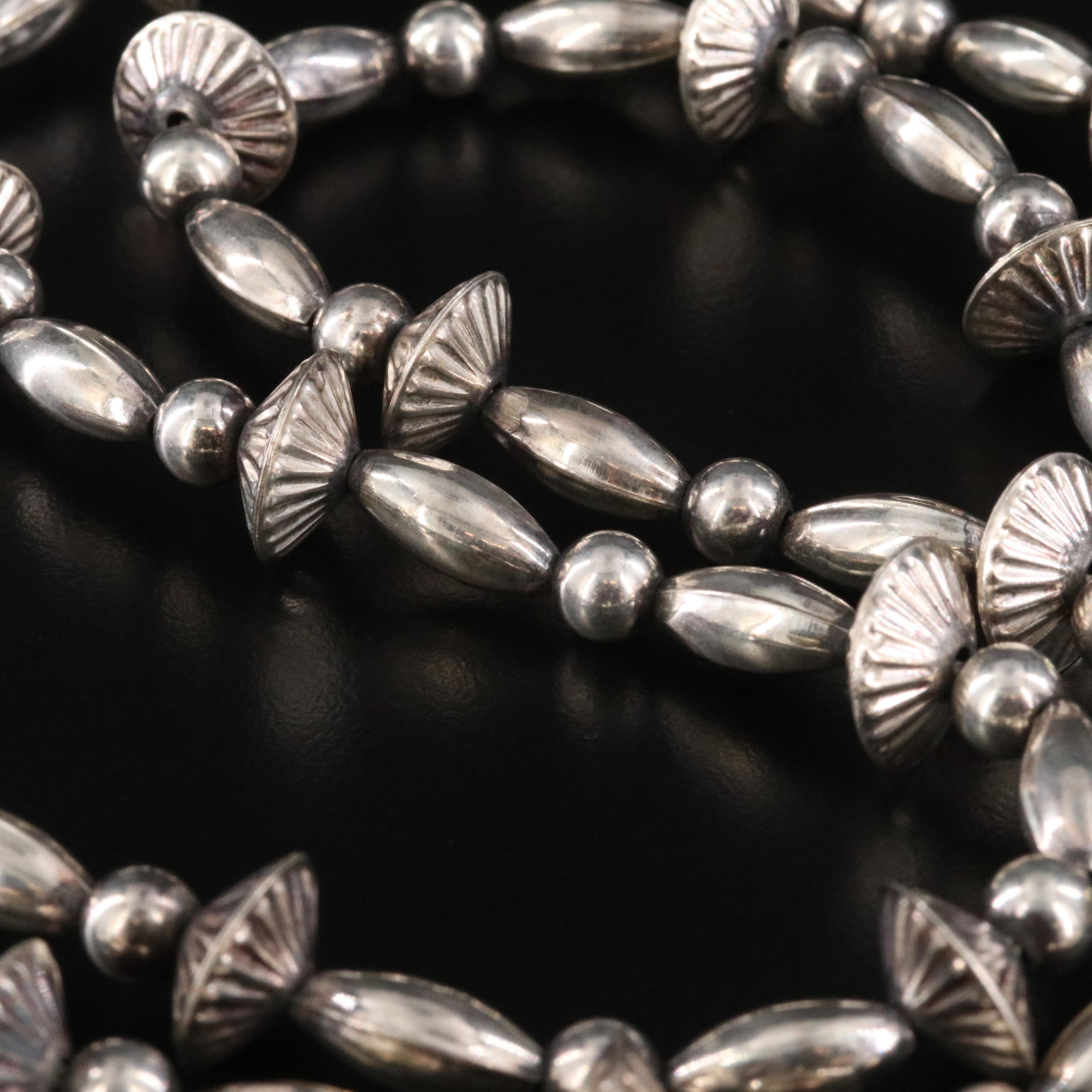 Southwestern Sterling Bench Bead Necklace