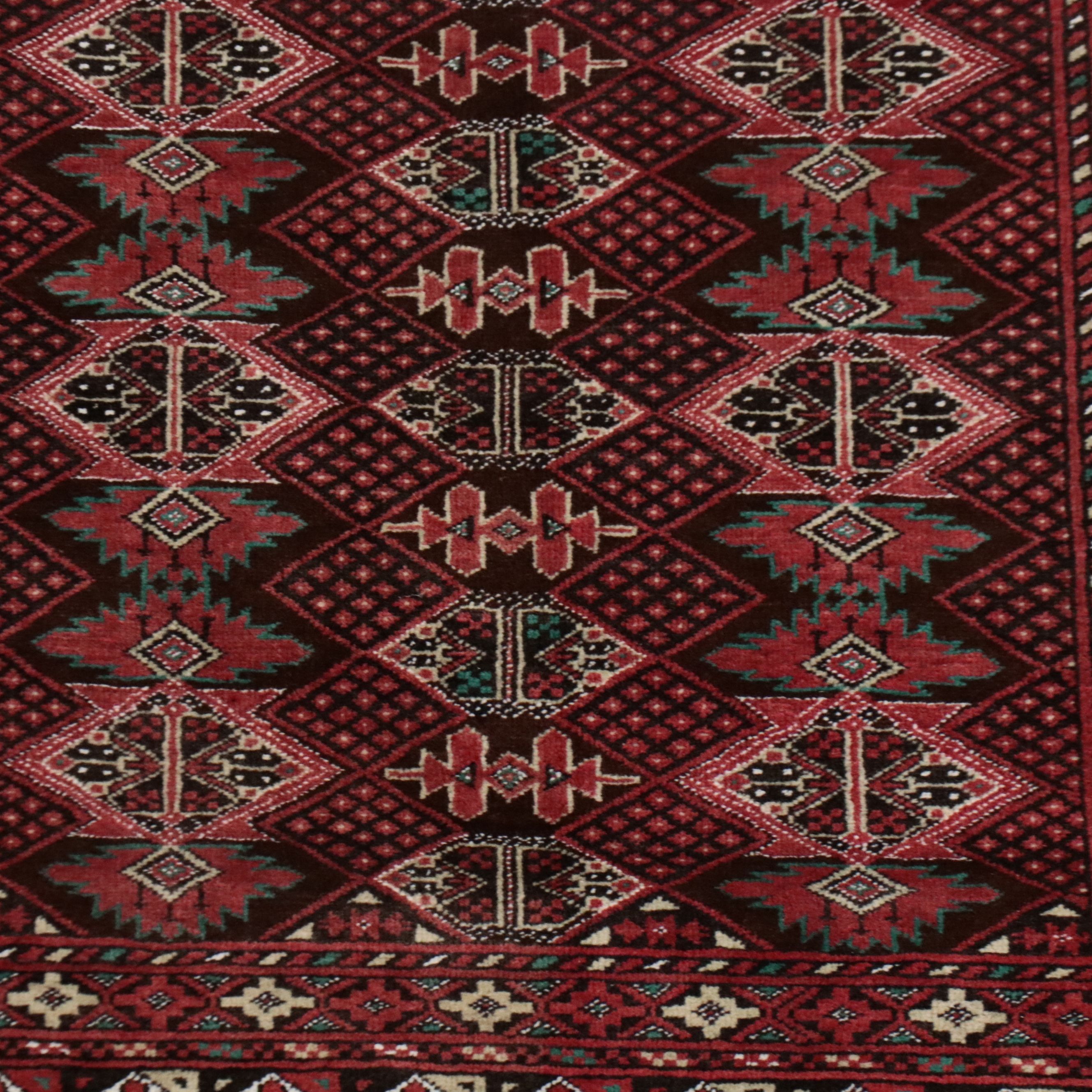 3'11 x 6'5 Hand-Knotted Afghan Turkmen Area Rug