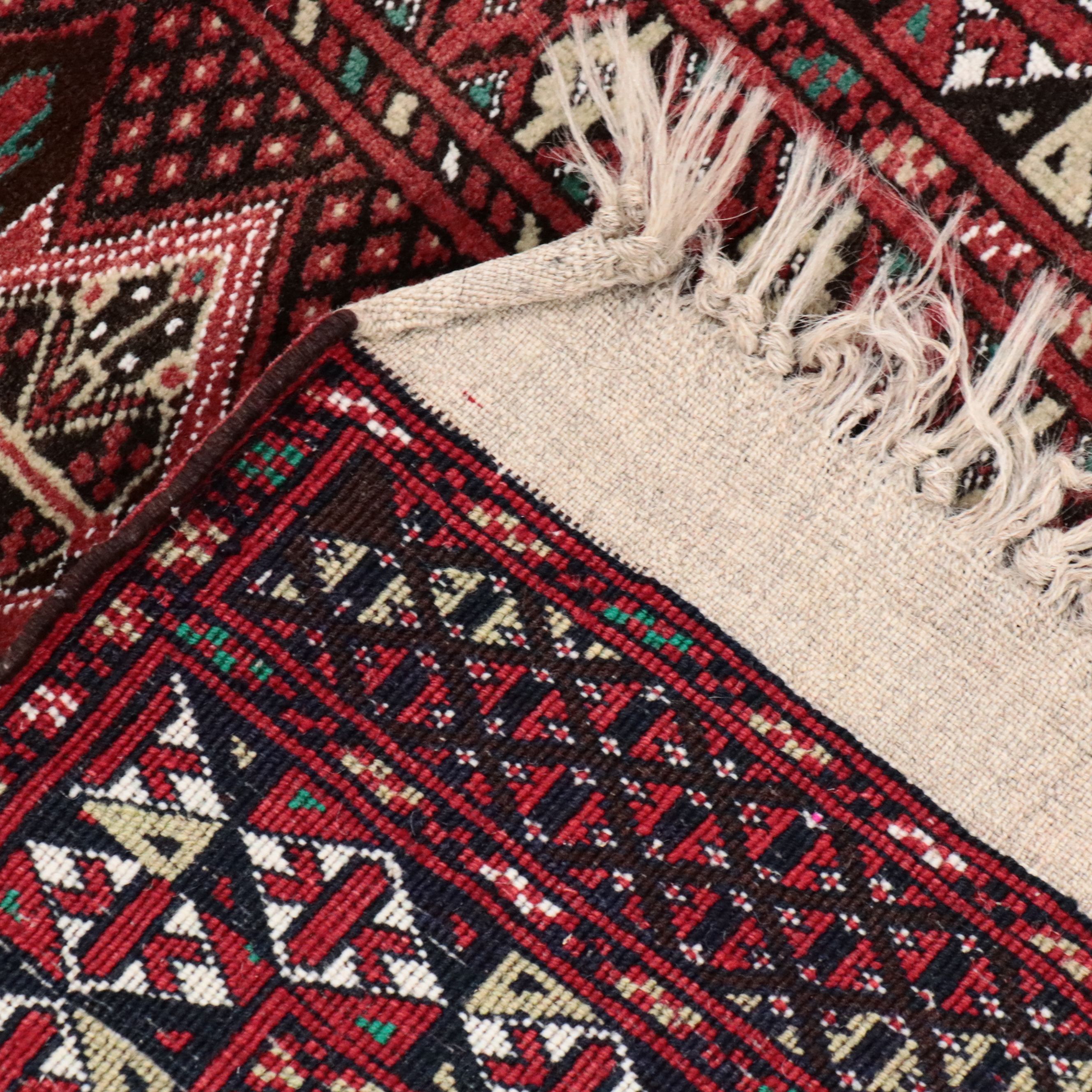 3'11 x 6'5 Hand-Knotted Afghan Turkmen Area Rug