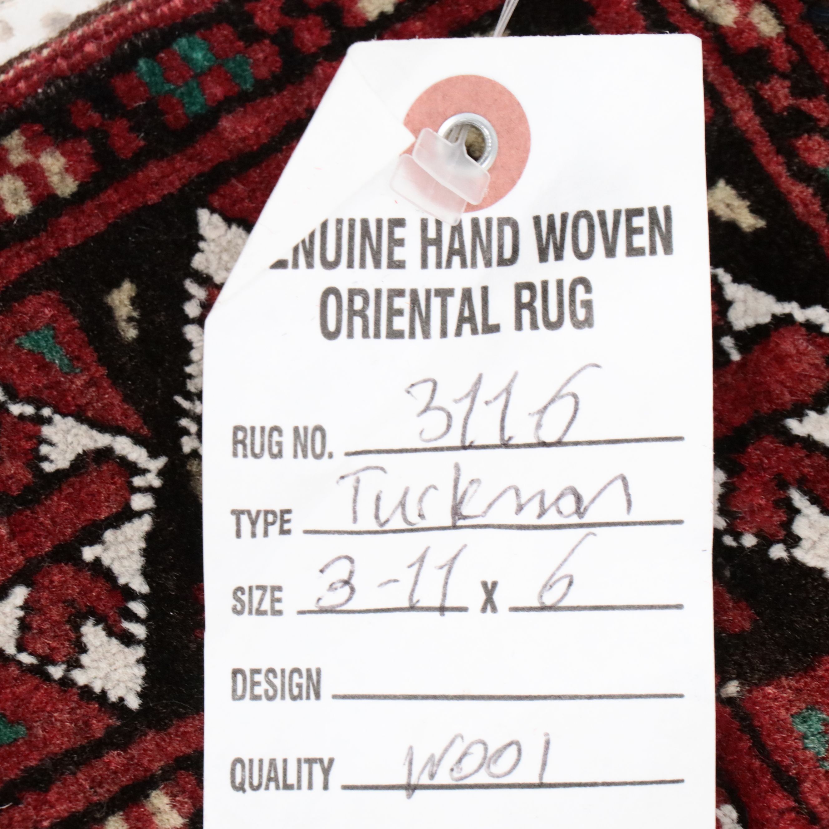 3'11 x 6'5 Hand-Knotted Afghan Turkmen Area Rug