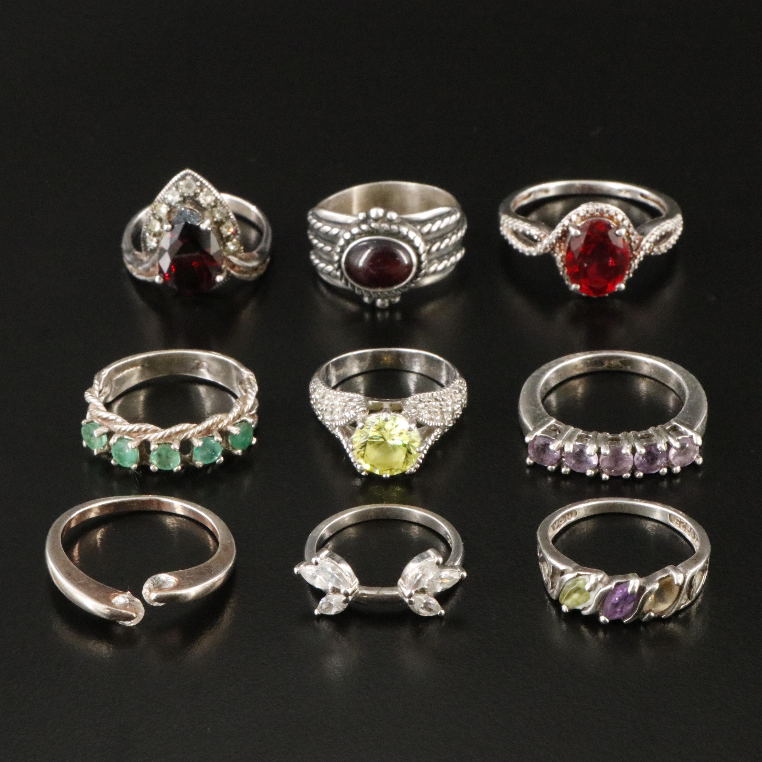 Sterling Gemstone Ring Collection
