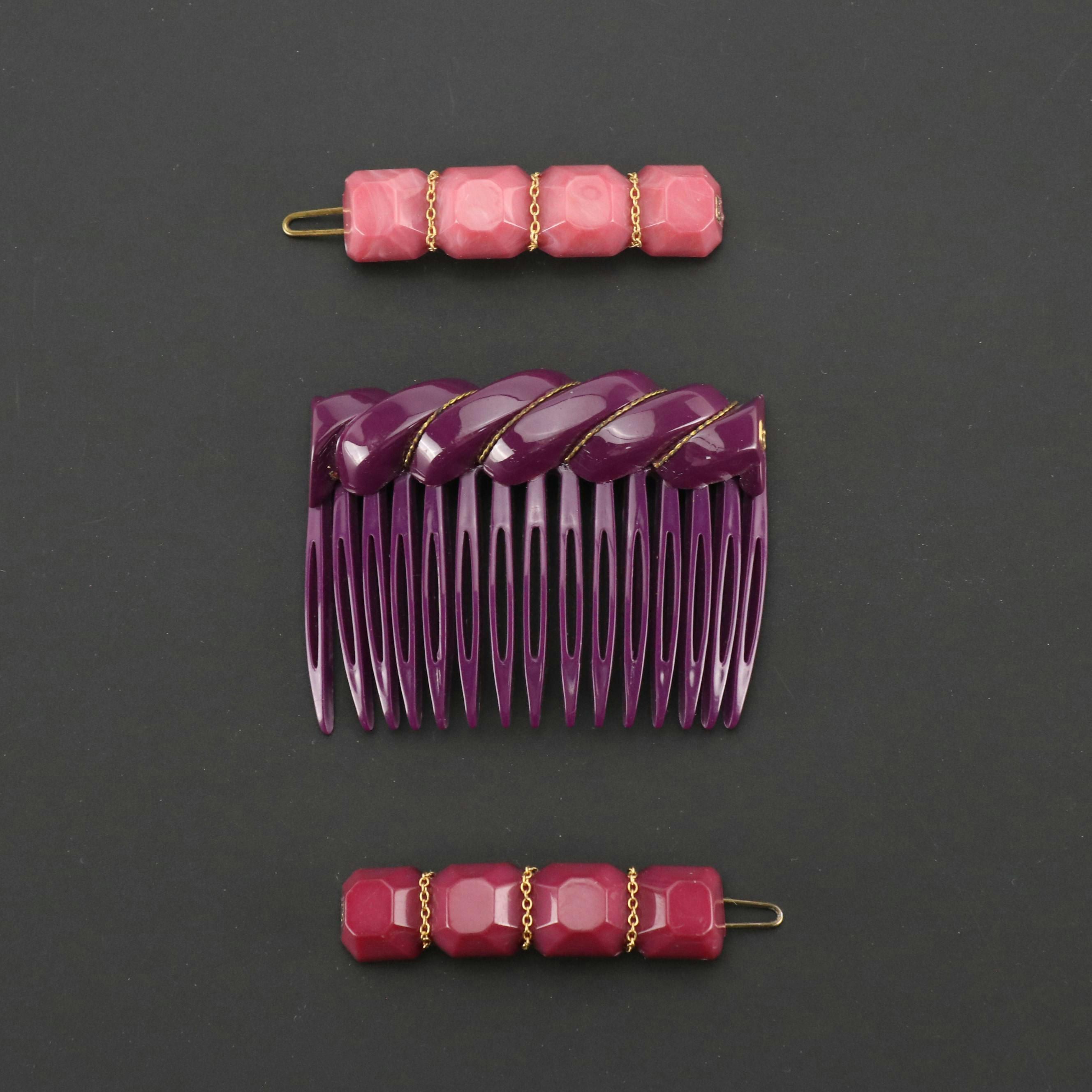 Alexandre de Paris Vintage Plastic Hair Accessories
