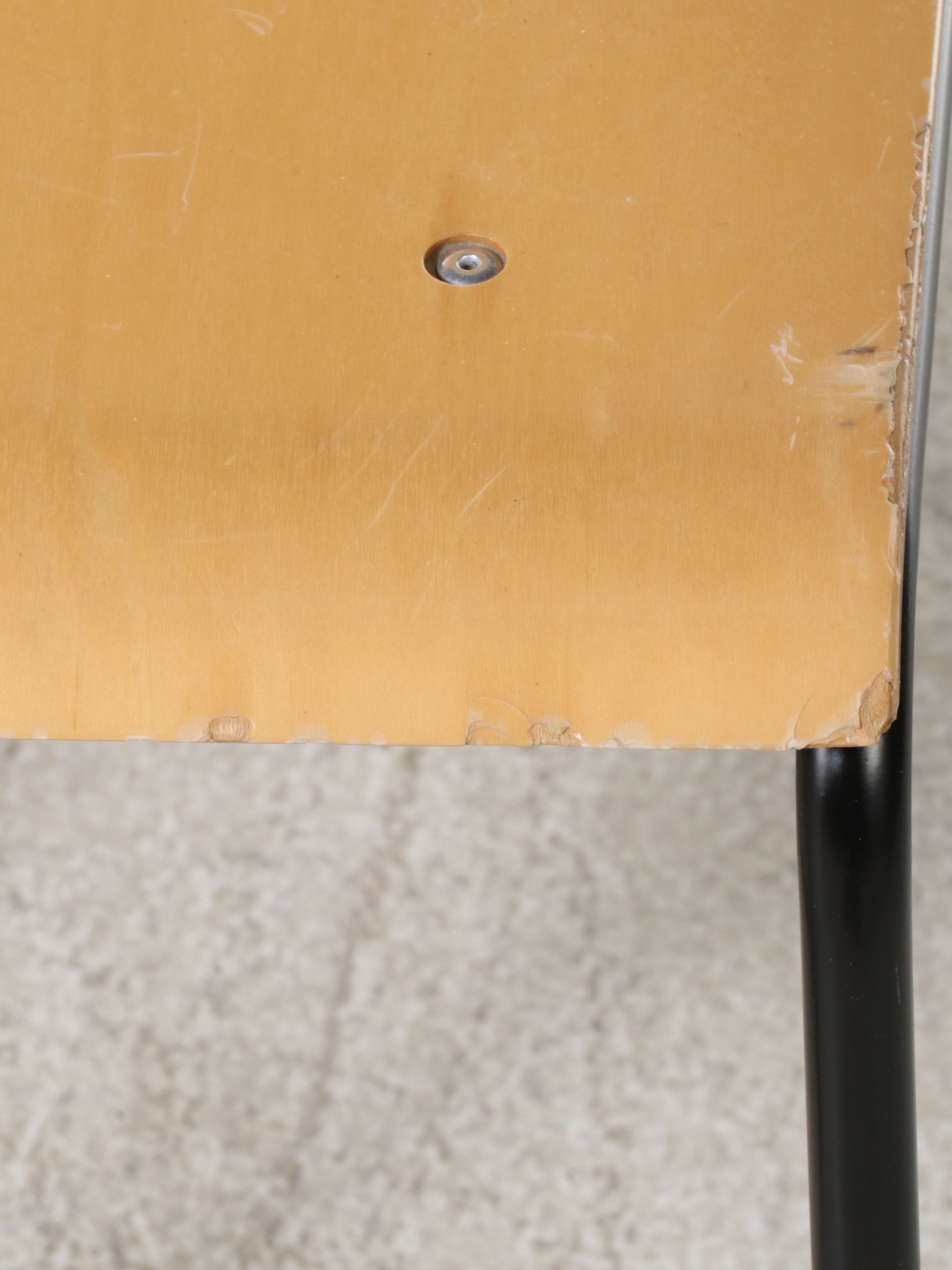 Set of Four Lowenstein Modern Wood and Metal Chairs