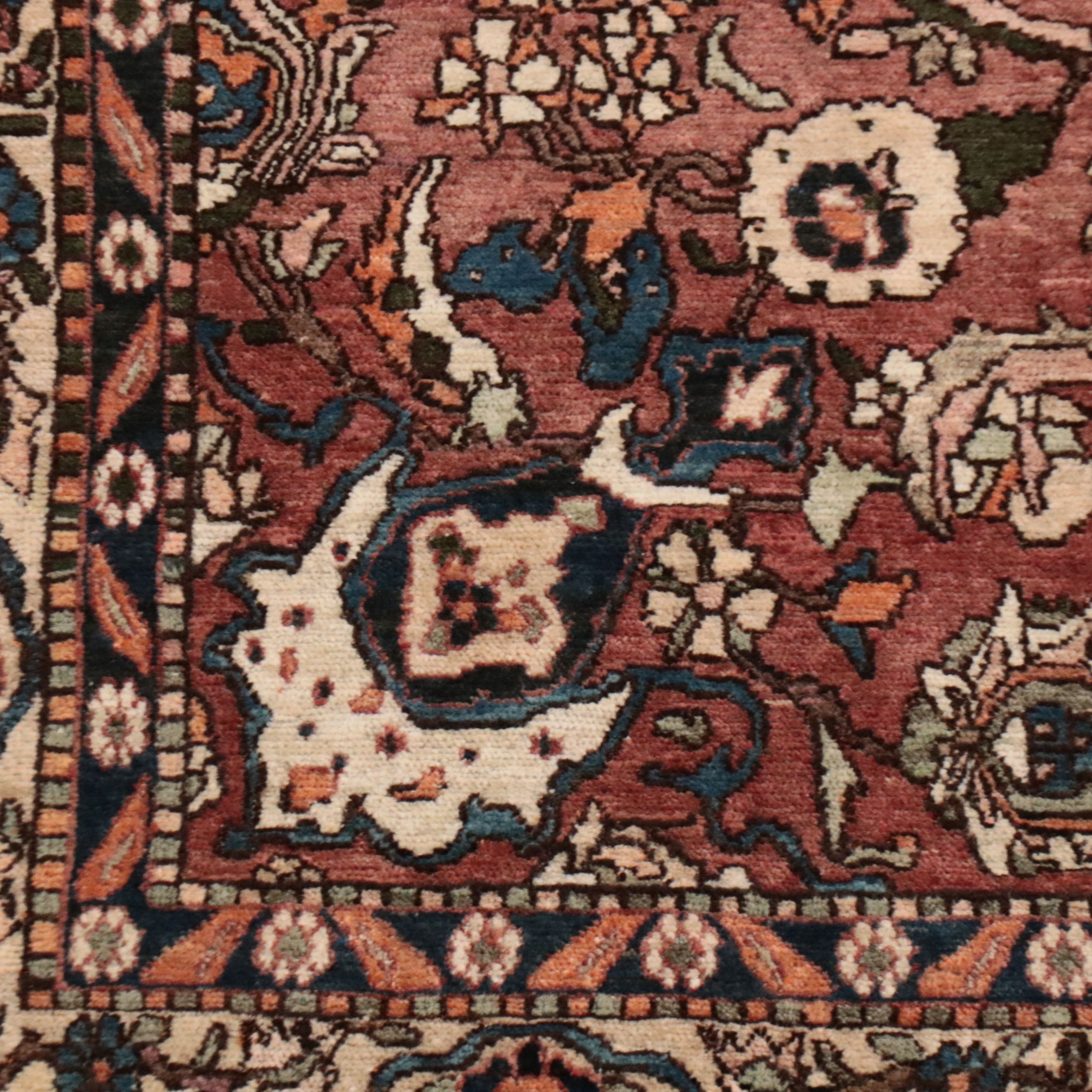 4'7 x 7' Hand-Knotted Persian Hamadan Area Rug