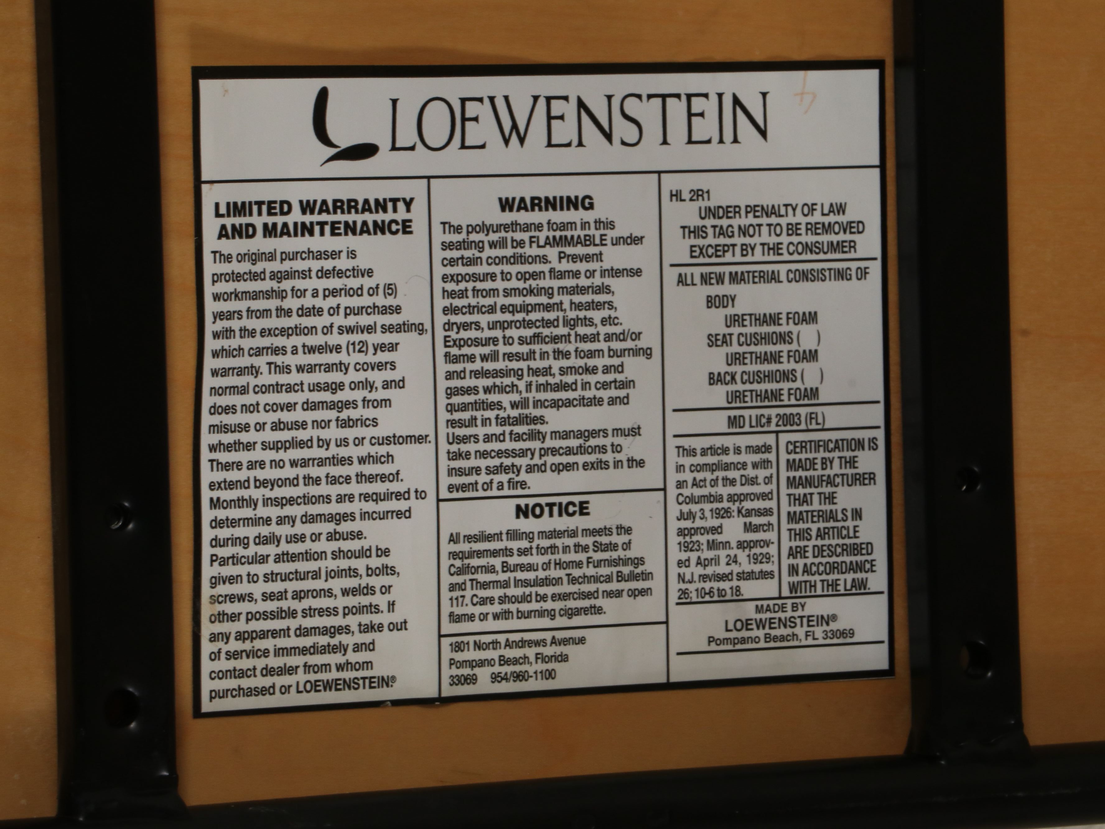 Set of Four Lowenstein Modern Wood and Metal Chairs