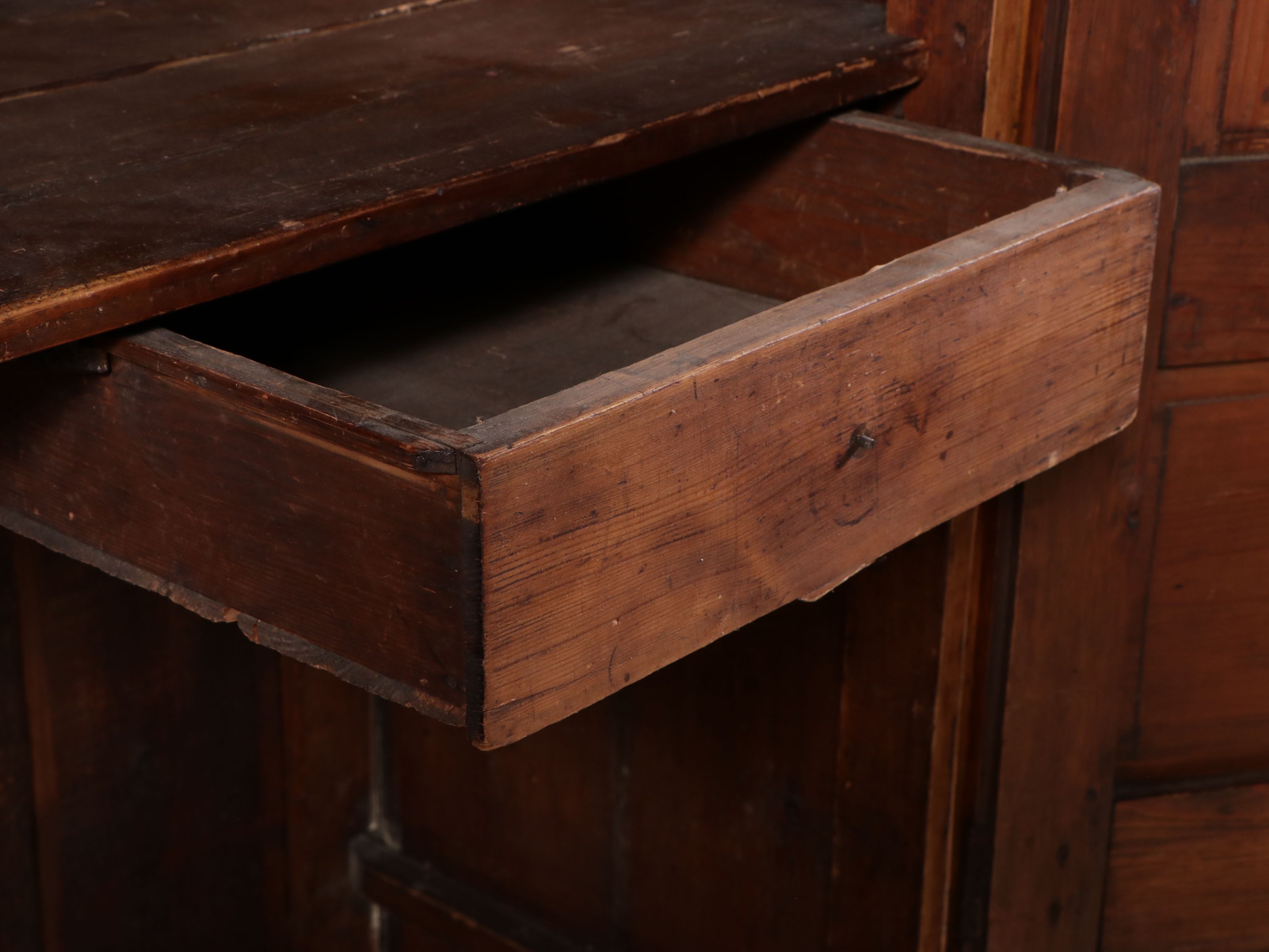French Provincial Carved Pine "Wedding" Armoire, 19th Century