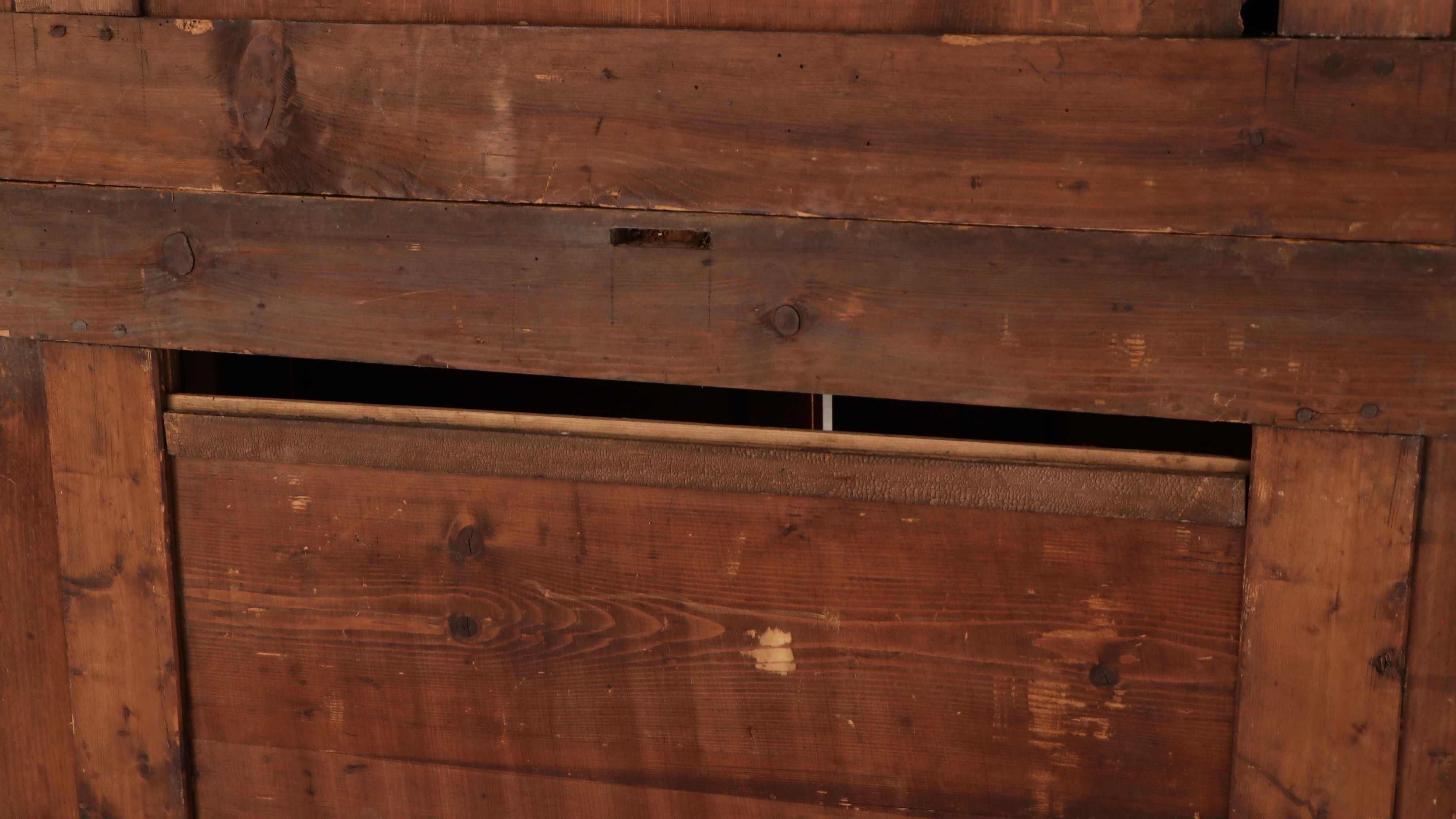 French Provincial Carved Pine "Wedding" Armoire, 19th Century