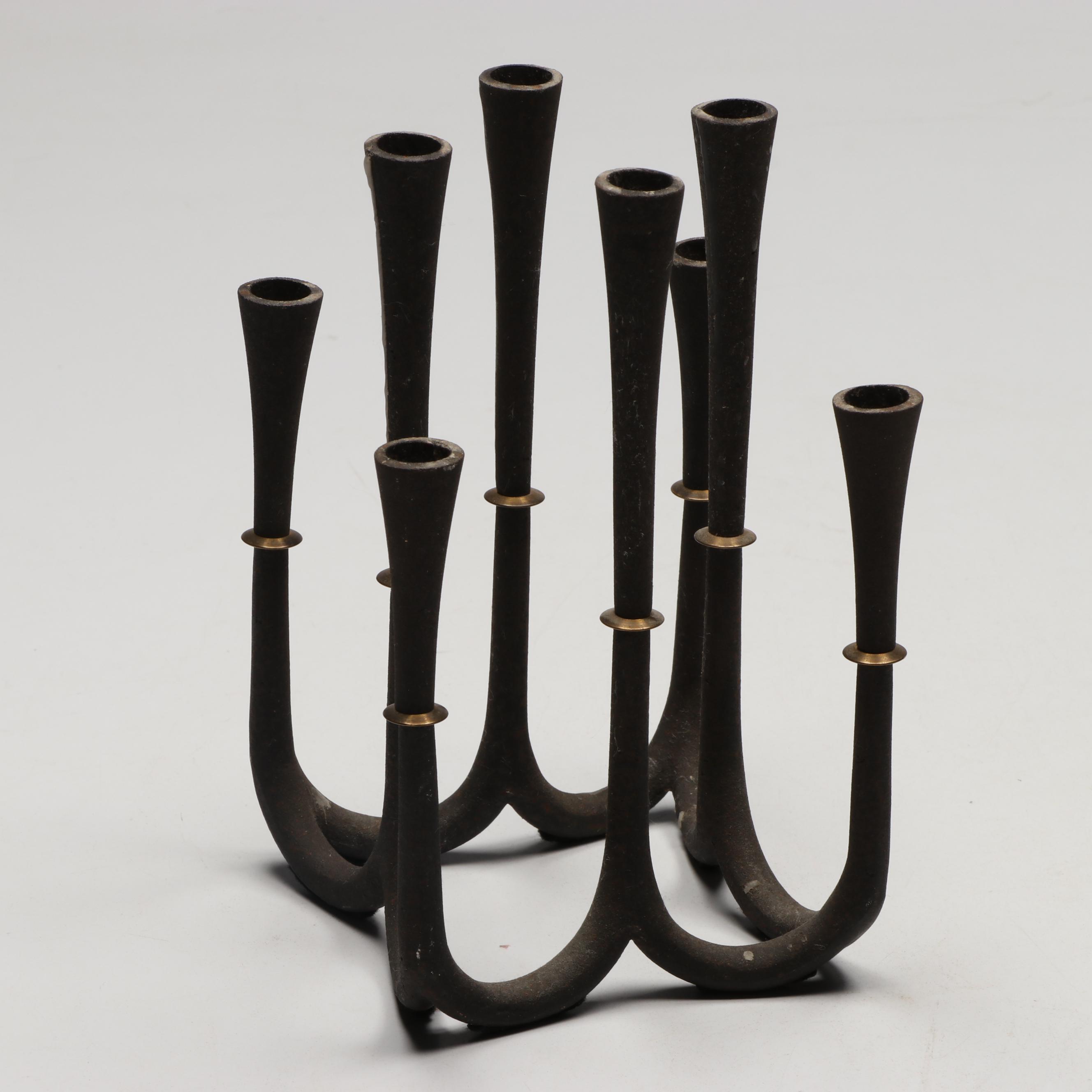 Iron Candelabra with Dansk Designs Taper Candles