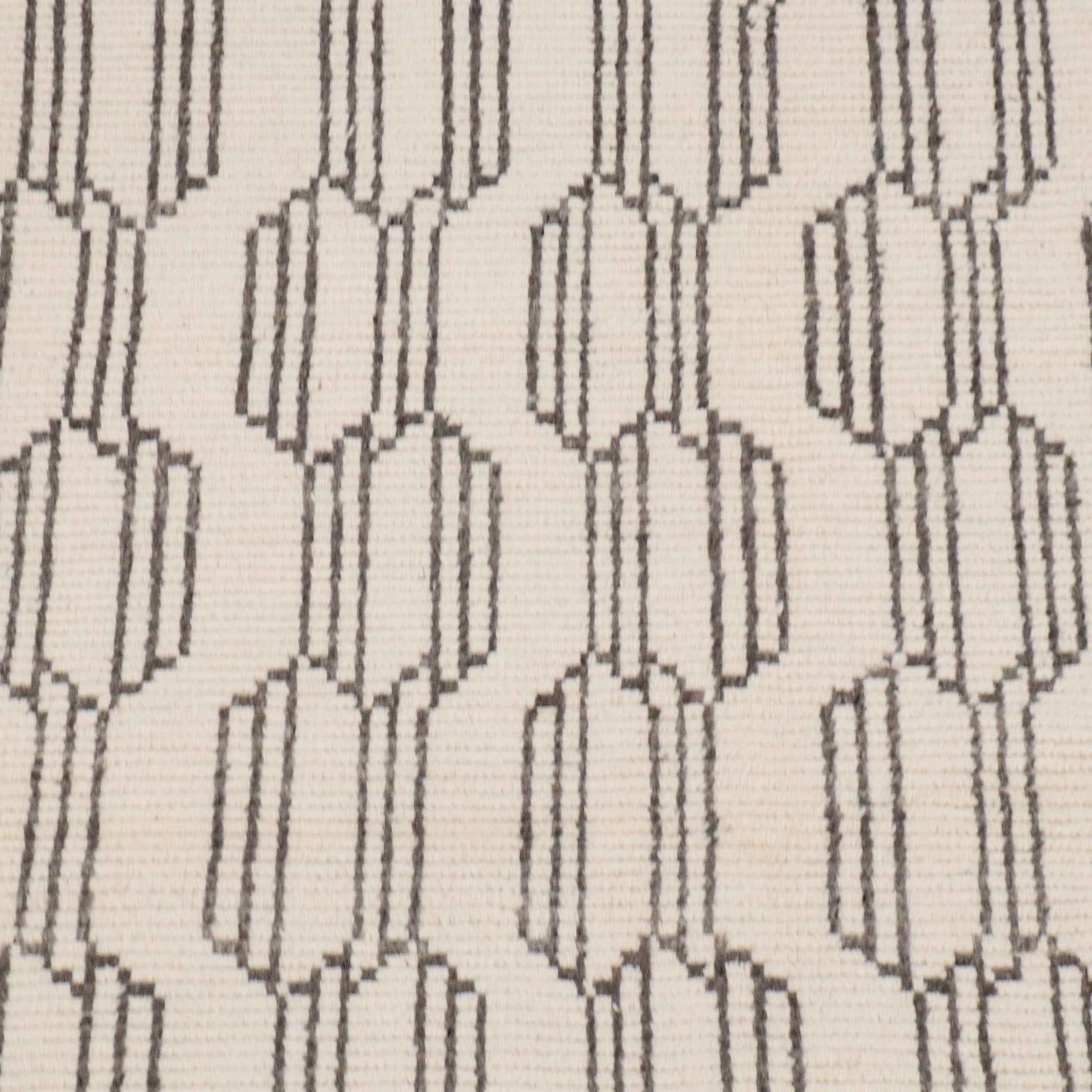 5'2 x 9'5 Hand-Knotted Moroccan Geometric Wool Area Rug with Braided Fringe