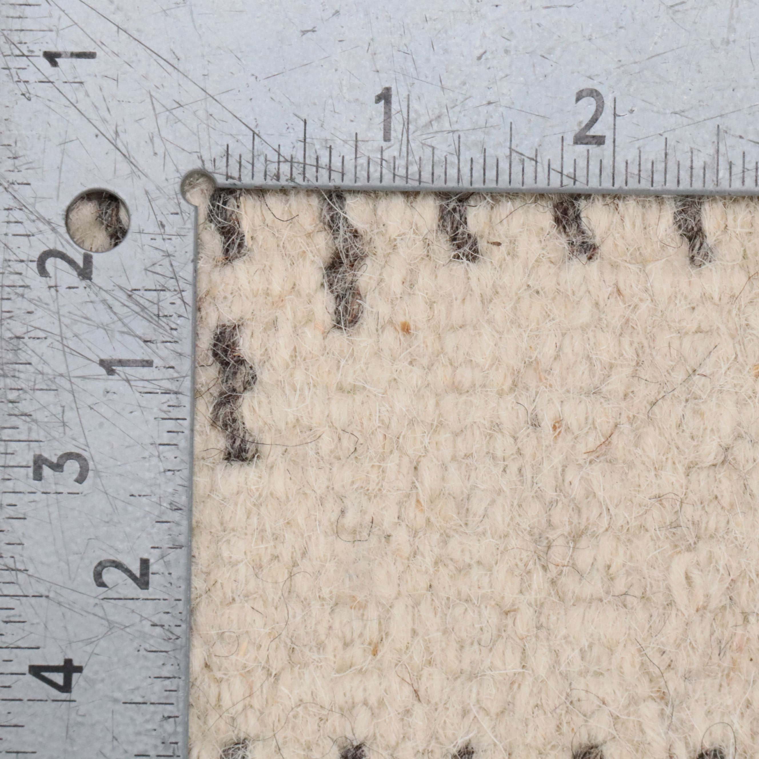 5'2 x 9'5 Hand-Knotted Moroccan Geometric Wool Area Rug with Braided Fringe