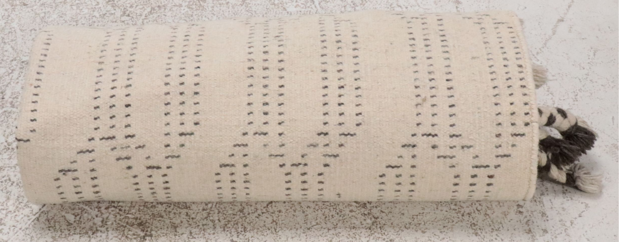 5'2 x 9'5 Hand-Knotted Moroccan Geometric Wool Area Rug with Braided Fringe