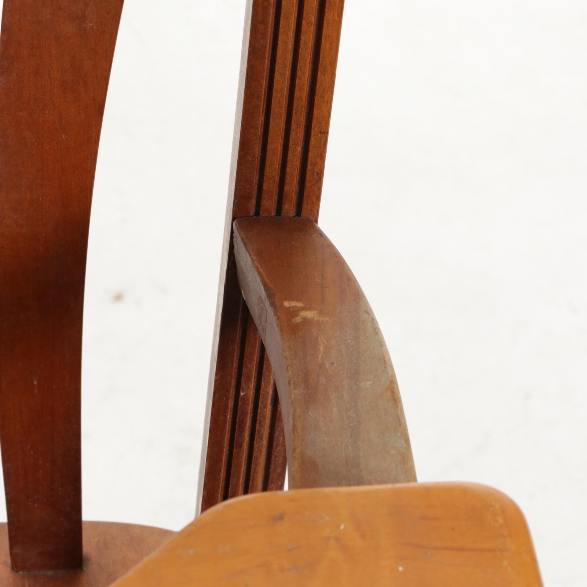 Wood Child's High Chair, Mid-20th Century