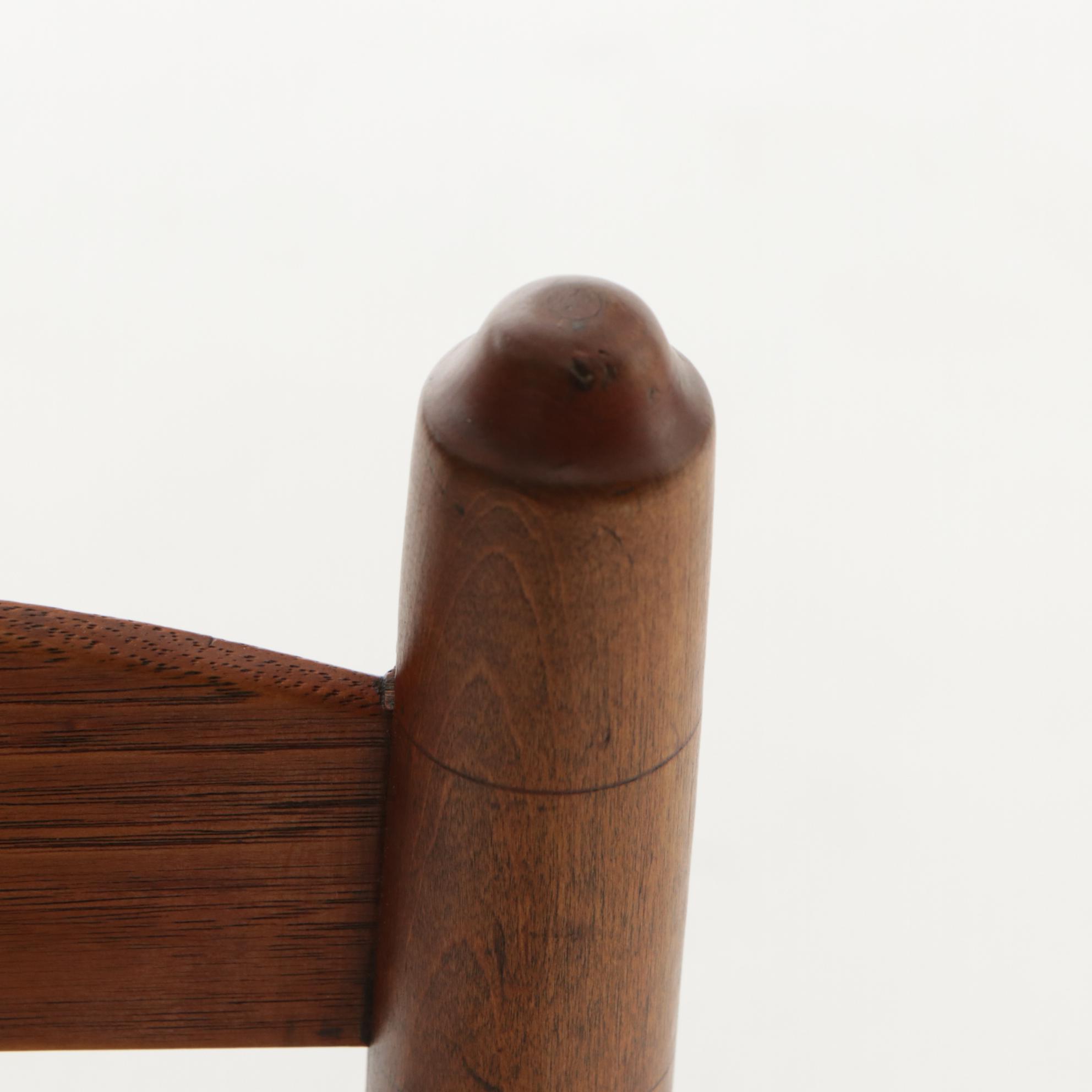 American Primitive Hardwood Ladder-Back Rocking Chair with Rush Seat