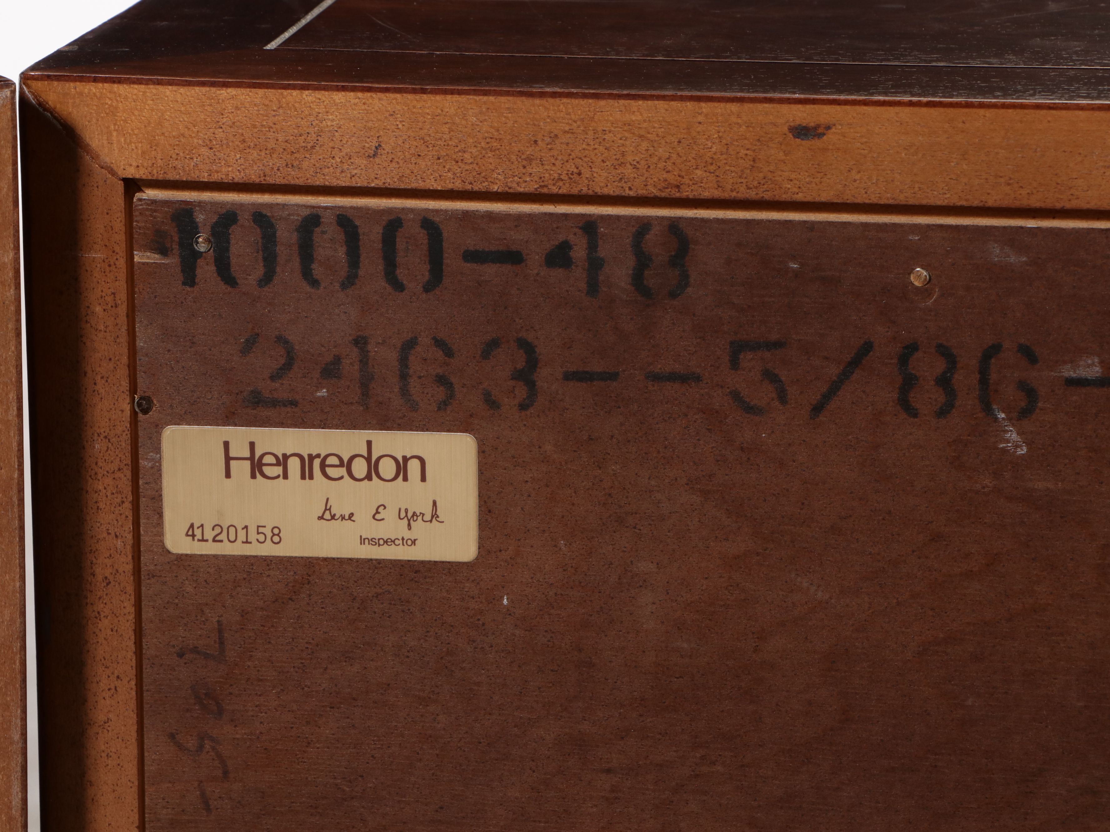 Pair of Henredon Chinese Style Carved Wood Cabinets