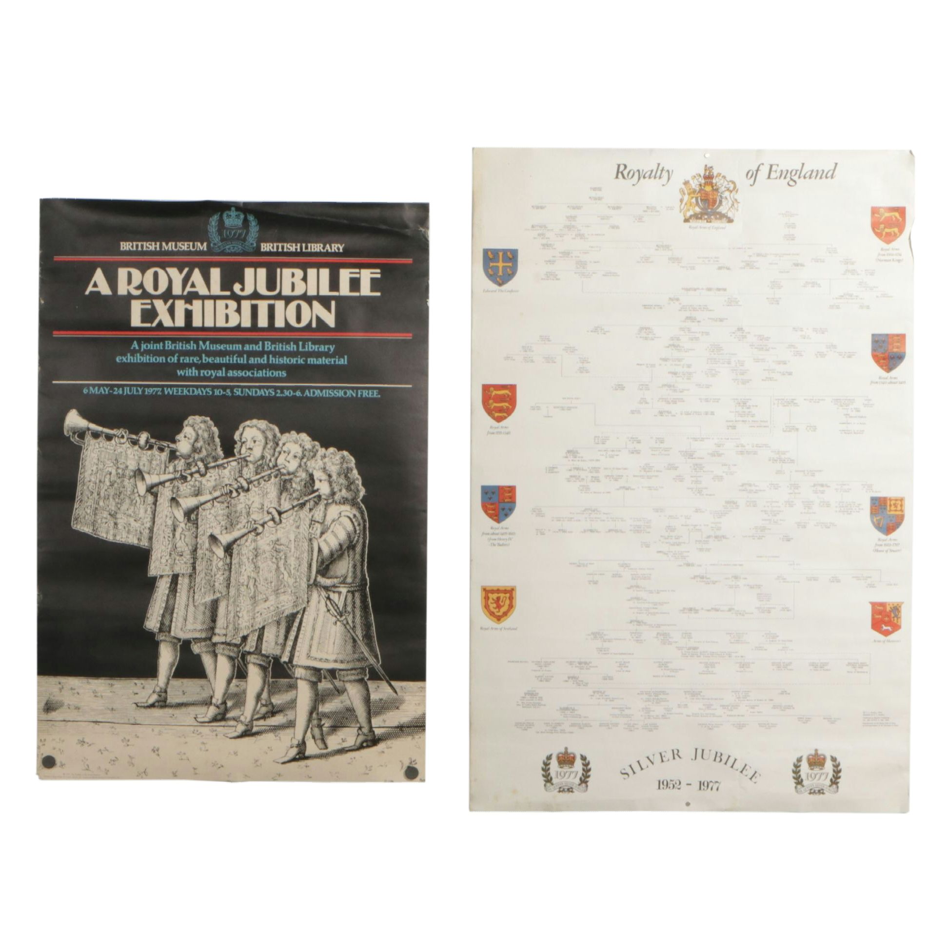 British Museum "A Royal Jubilee Exhibition" & Royal Family Tree Posters