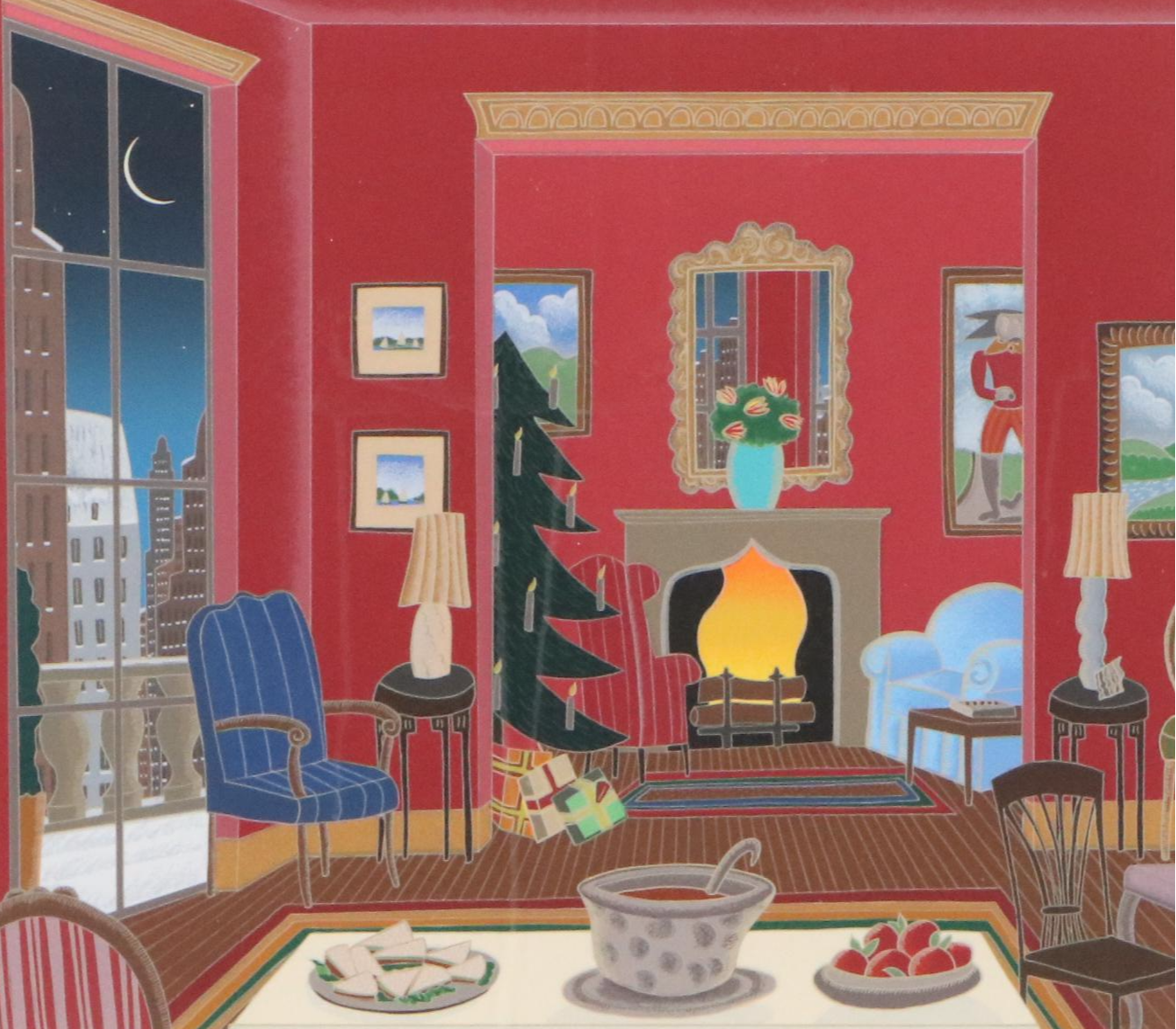 Thomas McKnight Serigraph "Park Avenue Christmas," Late 20th Century