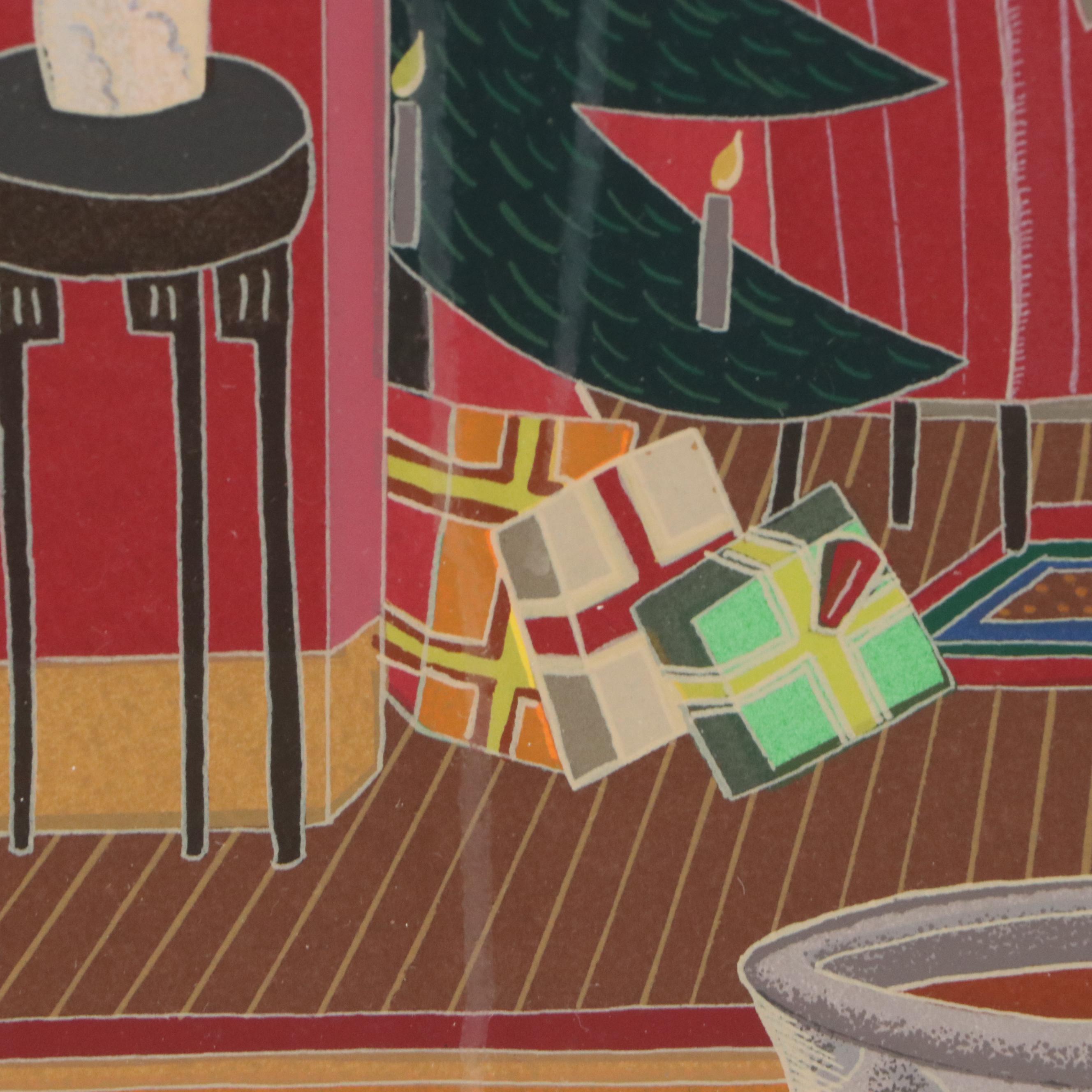 Thomas McKnight Serigraph "Park Avenue Christmas," Late 20th Century