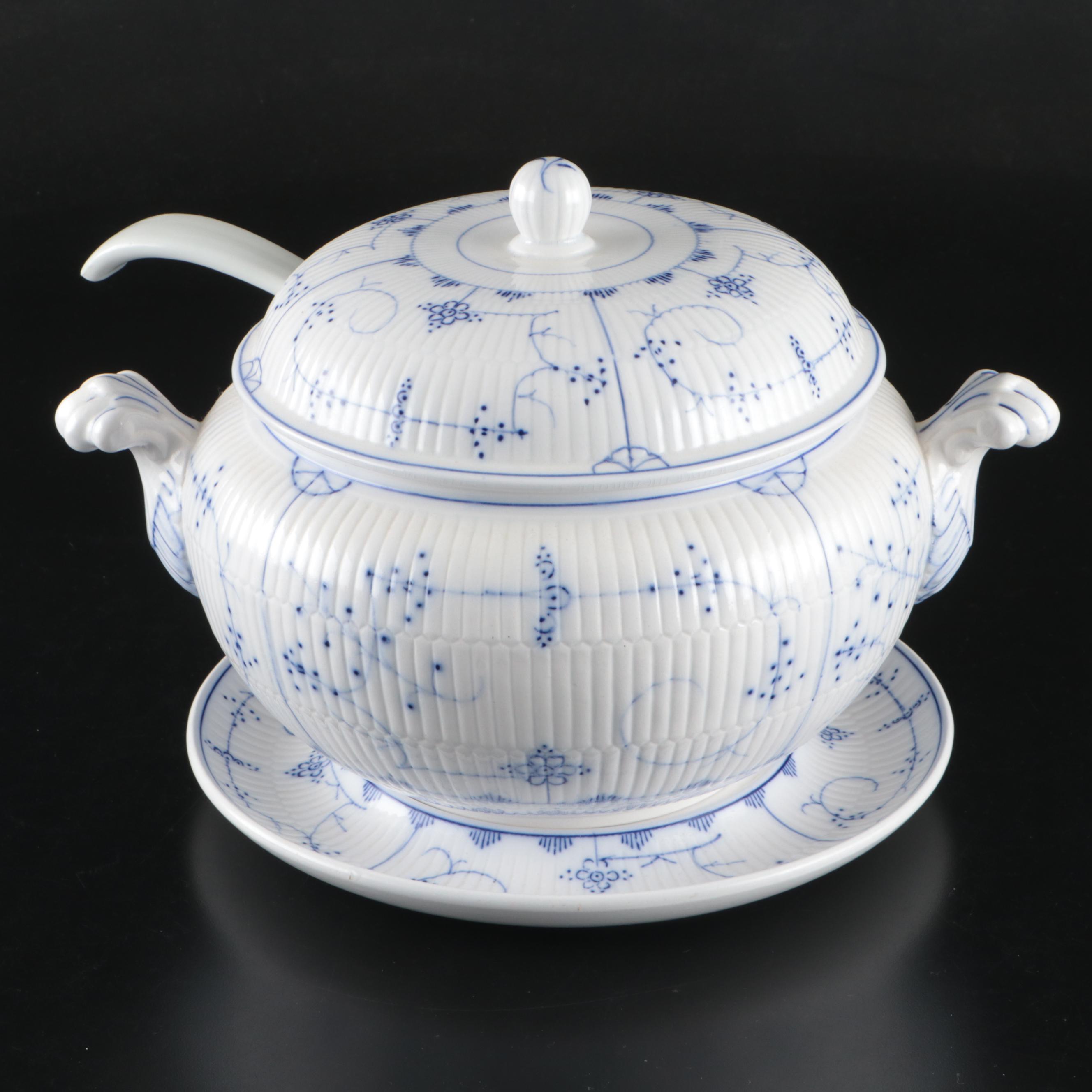 Villeroy & Boch "Dresden" Porcelain Soup Tureen, Ladle, and Underplate