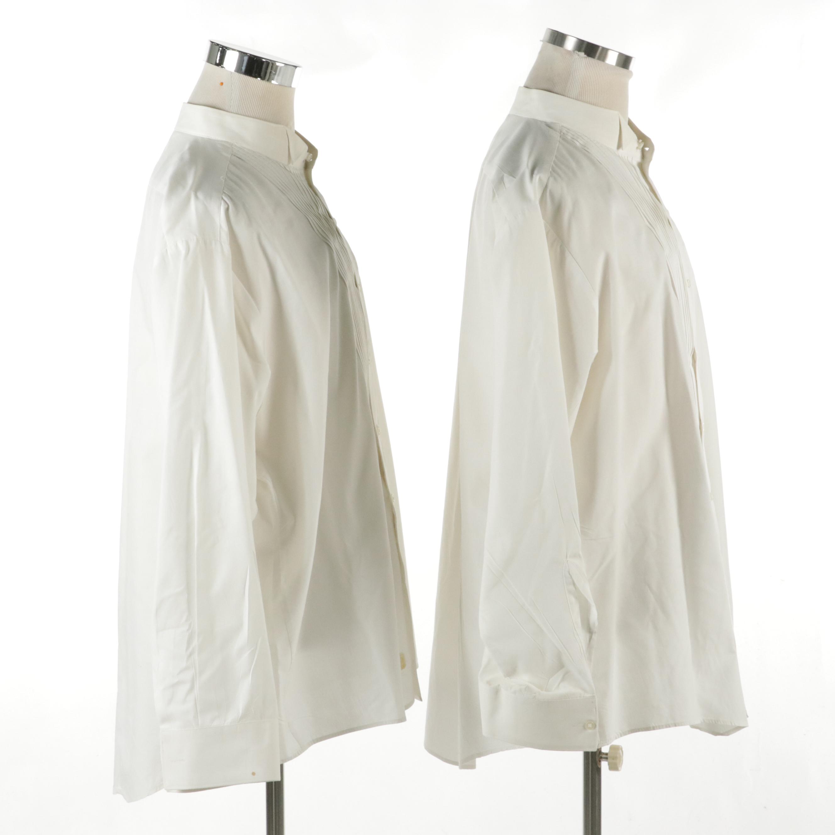 Men's Philip Stuart White Cotton Tuxedo Shirts