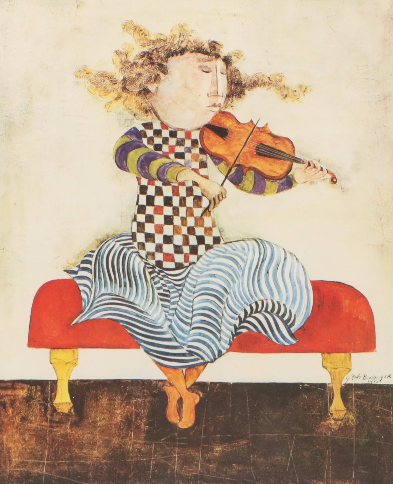 After G. Rodo Boulanger Offset Lithograph "Le Violin de Juliette," Late 20th C.