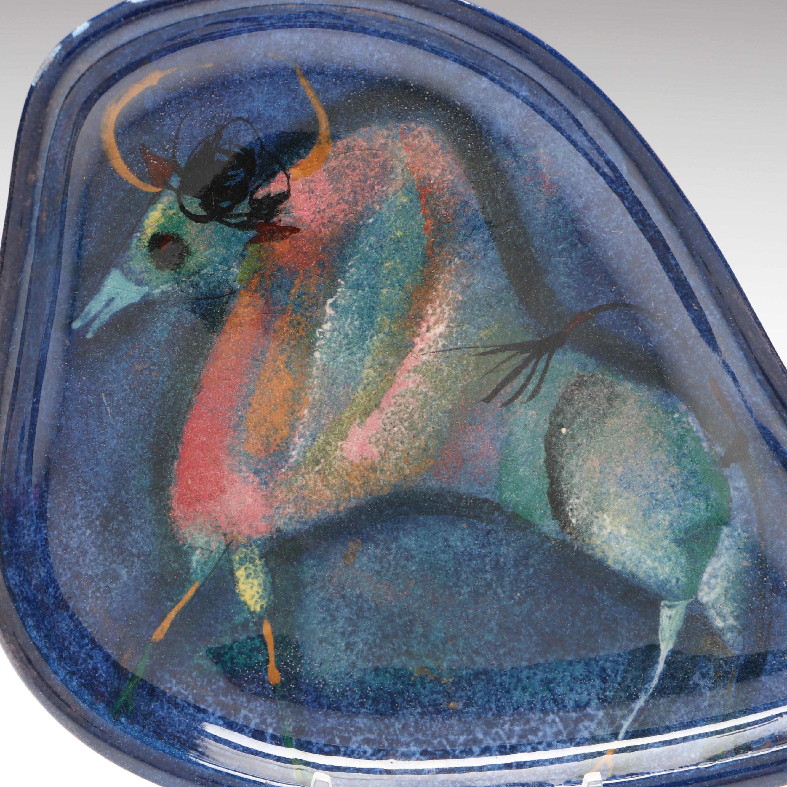 Polia Pillin Buffalo Art Pottery Dish