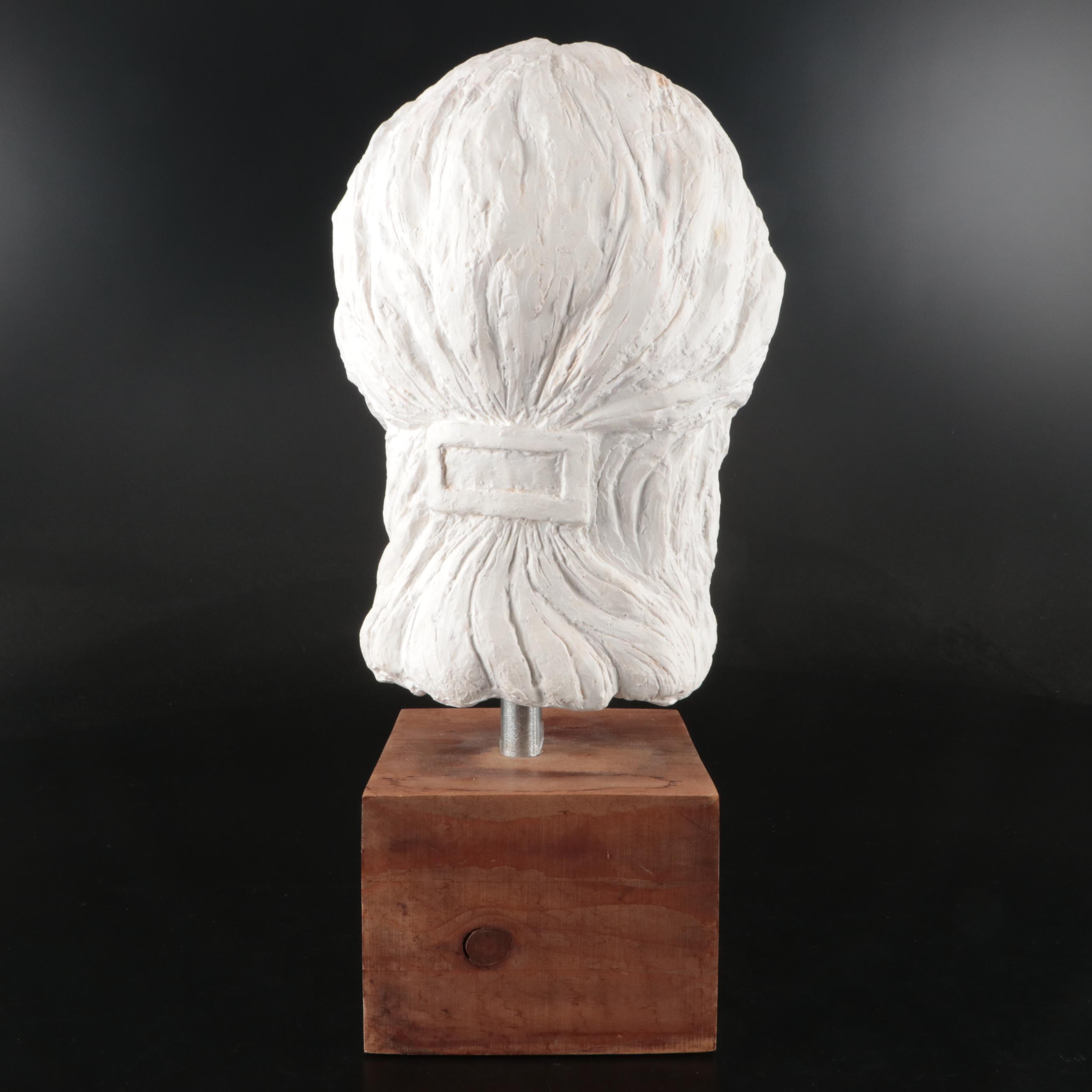 Cast Plaster Bust of Young Girl, 20th Century