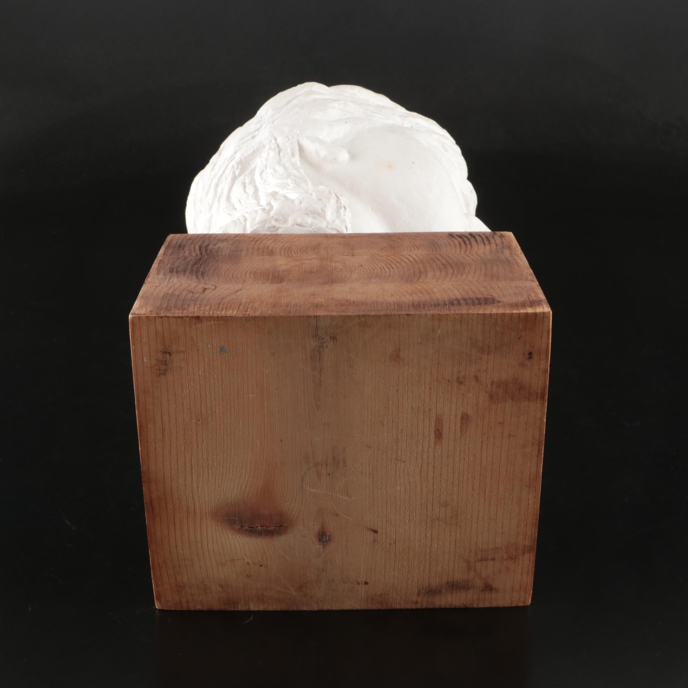 Cast Plaster Bust of Young Girl, 20th Century