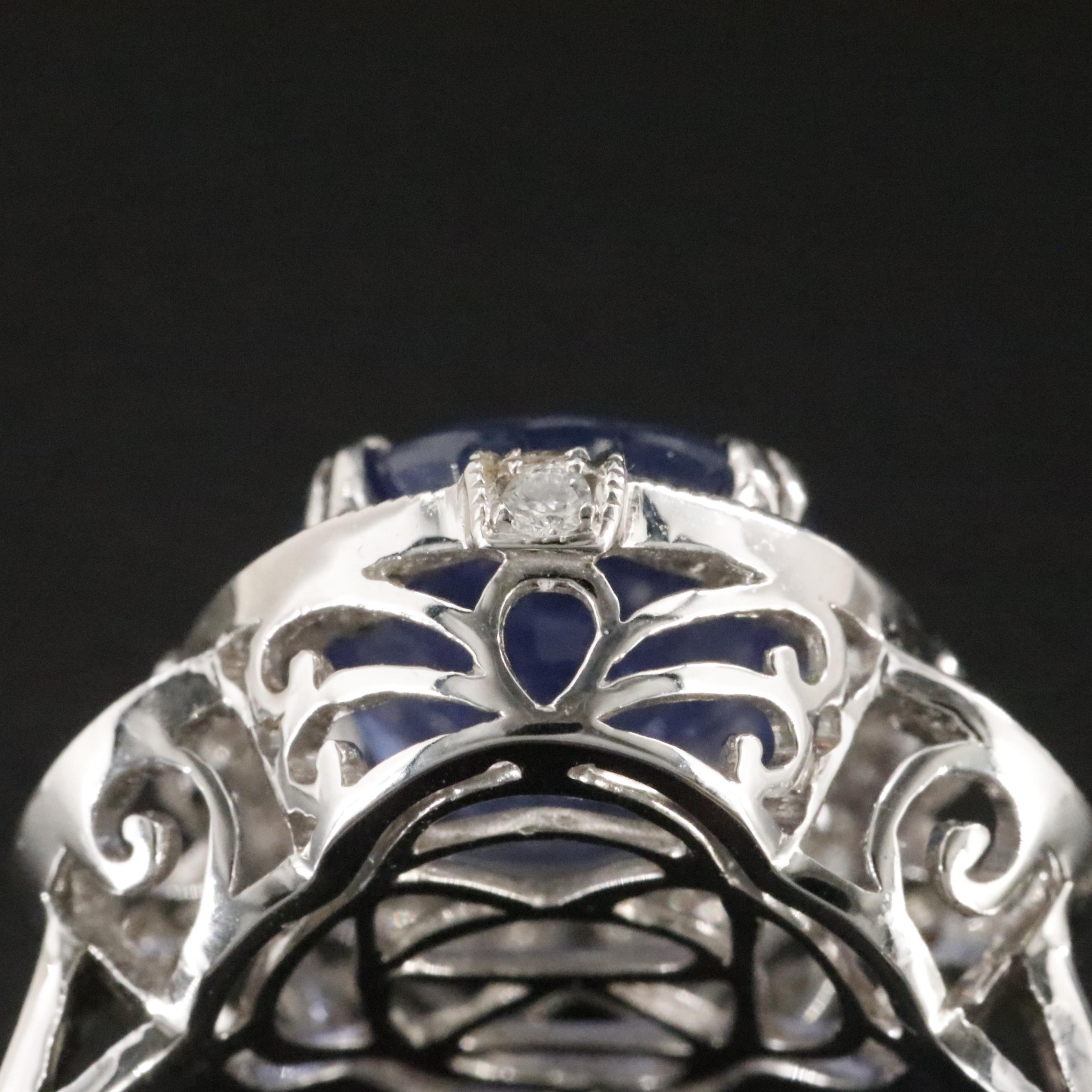 18K 4.84 CT Sapphire and Diamond Ring