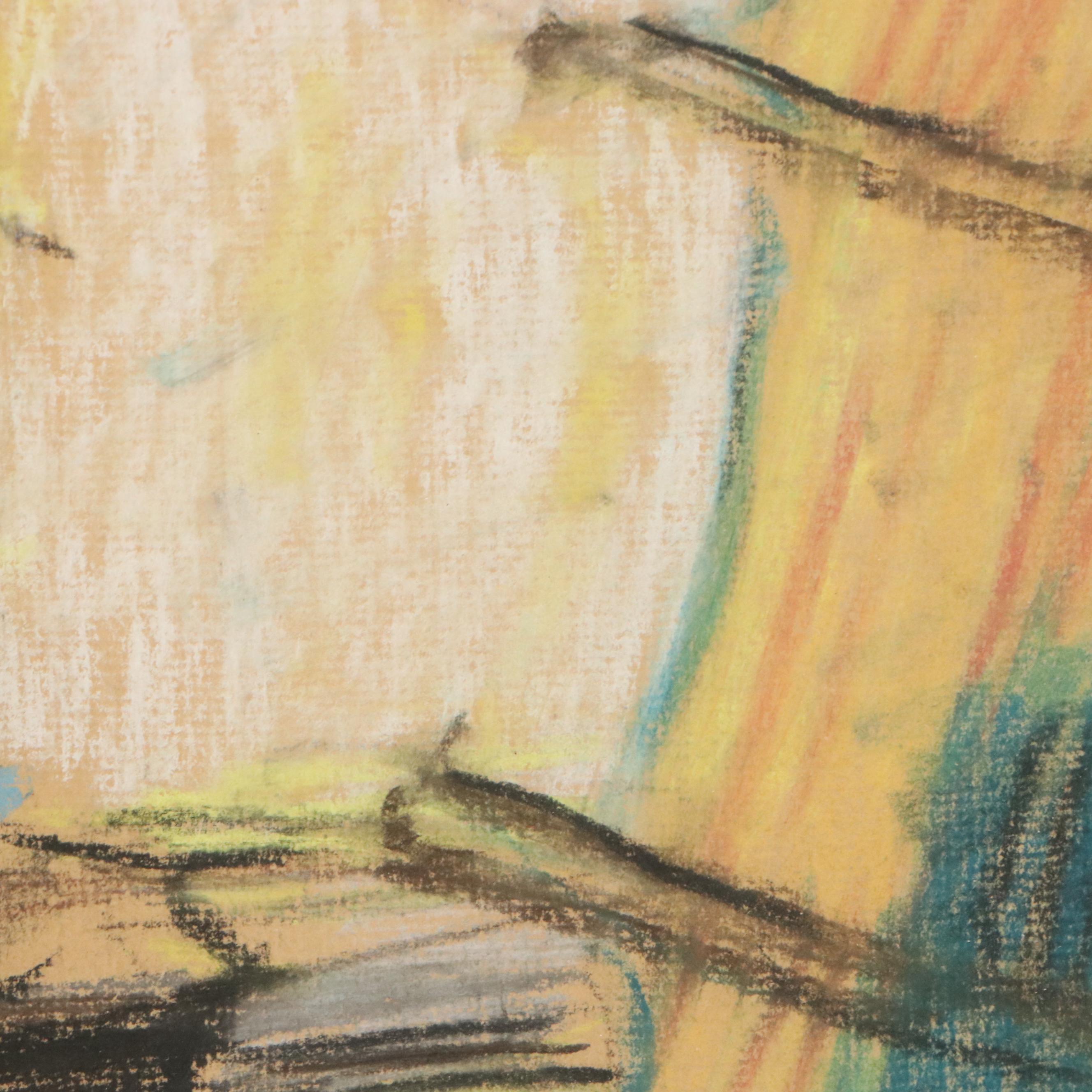 Pastel Drawing of Sailboats with Passengers