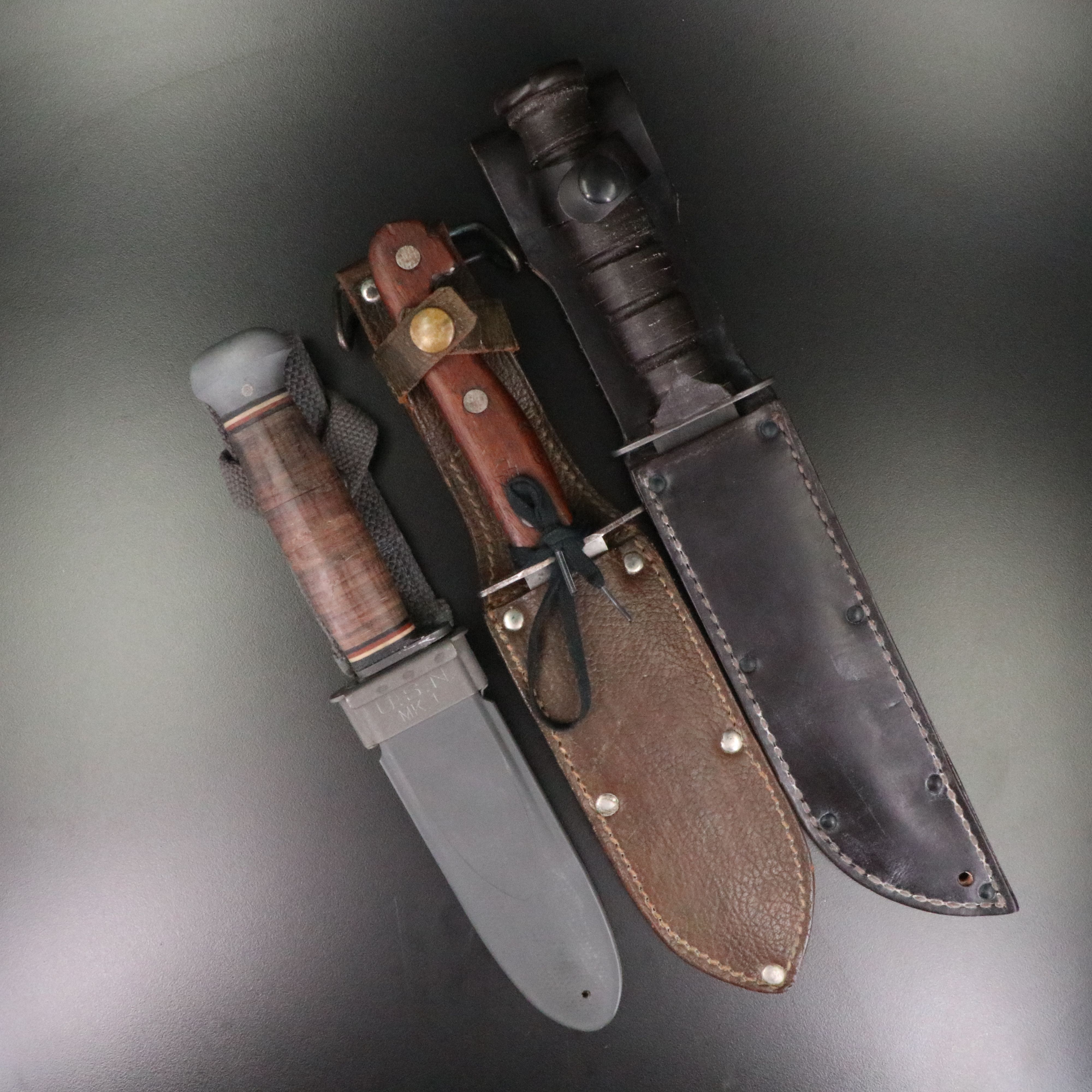 Three U.S. Fighting Combat Knives
