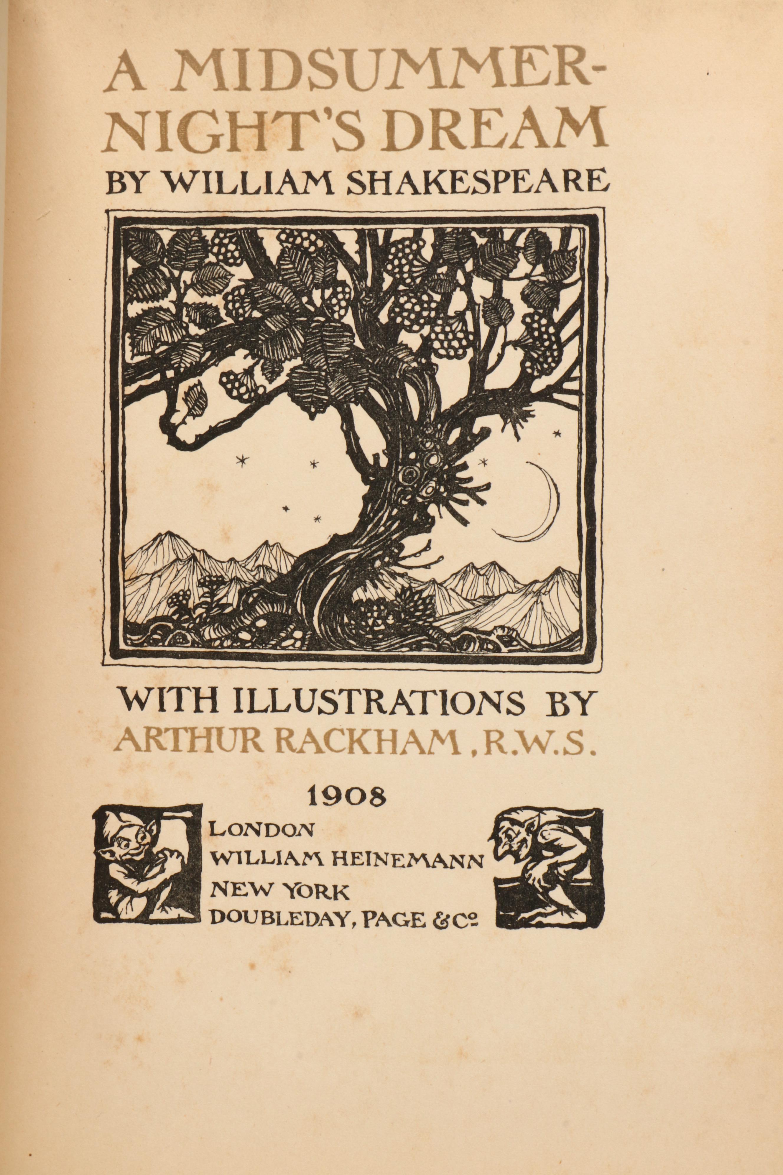 Arthur Rackham Illustrated "A Midsummer-Night's Dream" by William Shakespeare