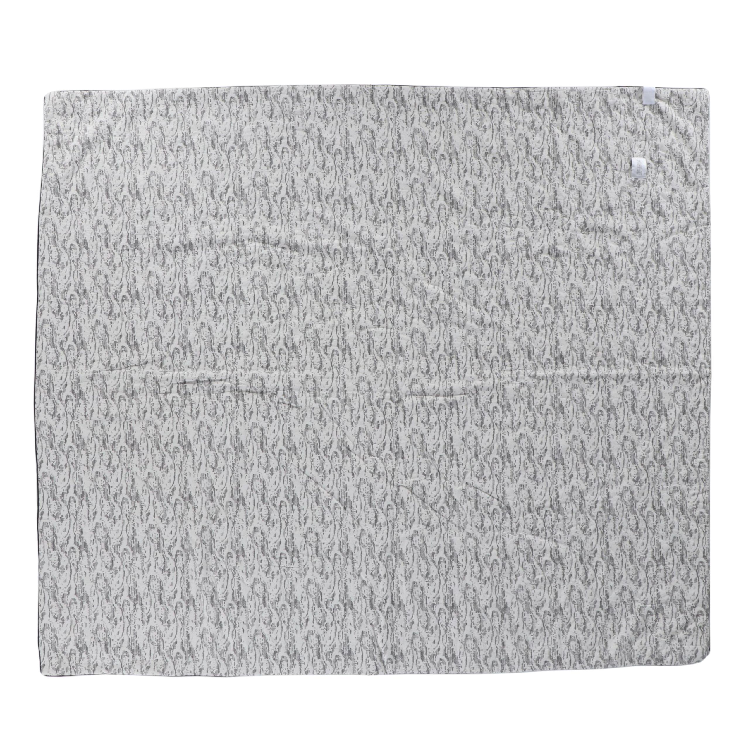 Brunello Cucinelli Italian Black and White Cotton Blend Blanket