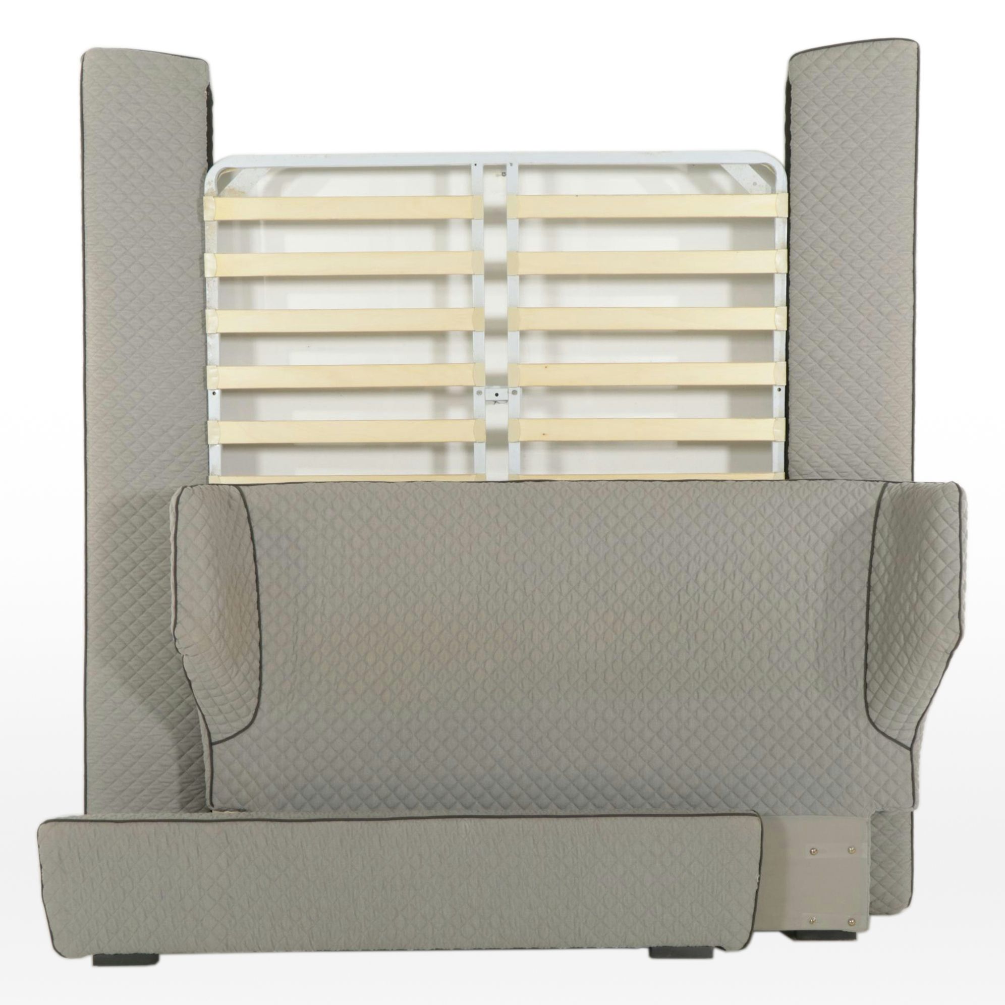 By Design Quilted Fabric Upholstered King Size Platform Bed Frame