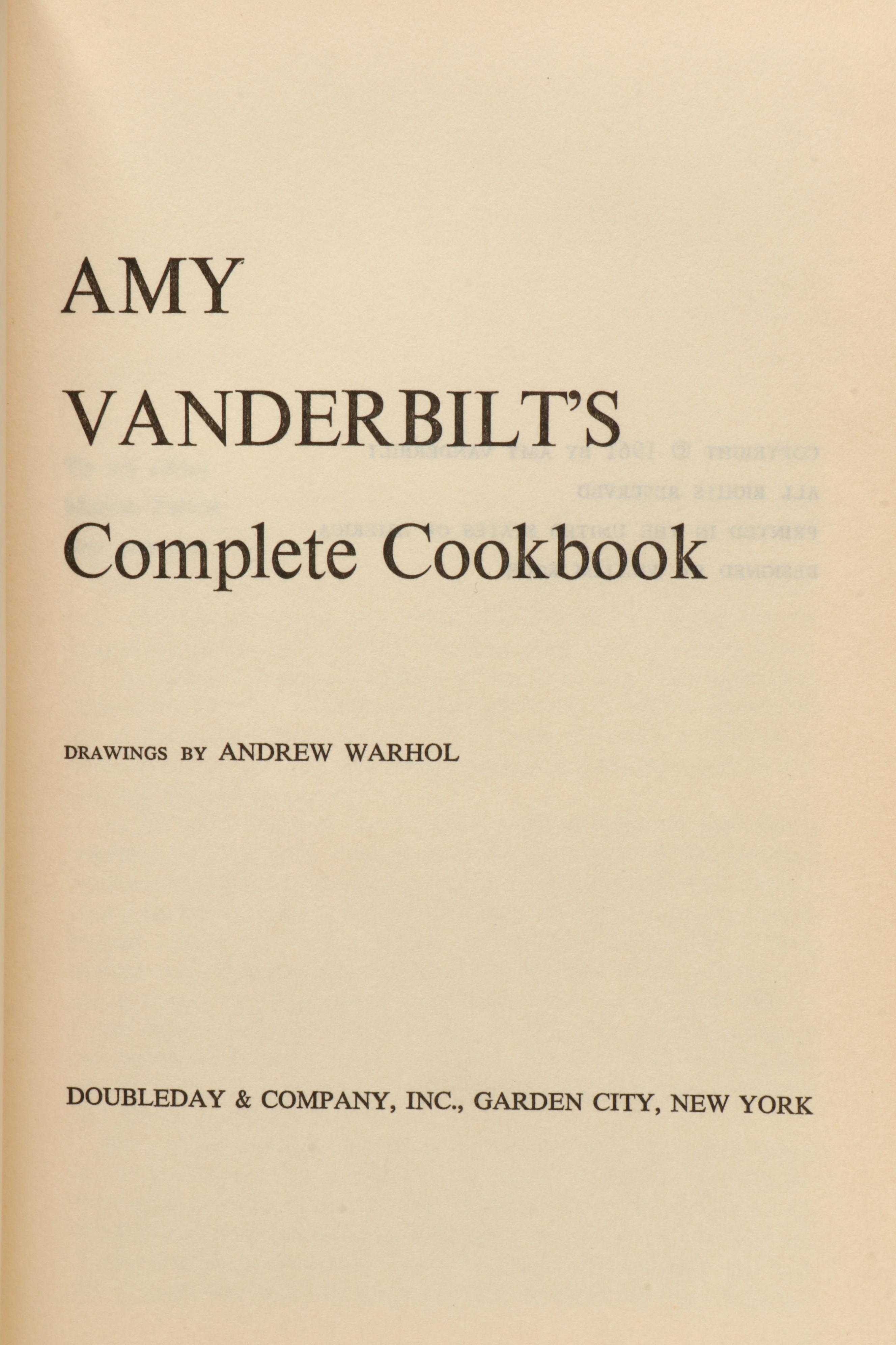 Andy Warhol Illustrated "Amy Vanderbilt's Complete Cookbook," 1961