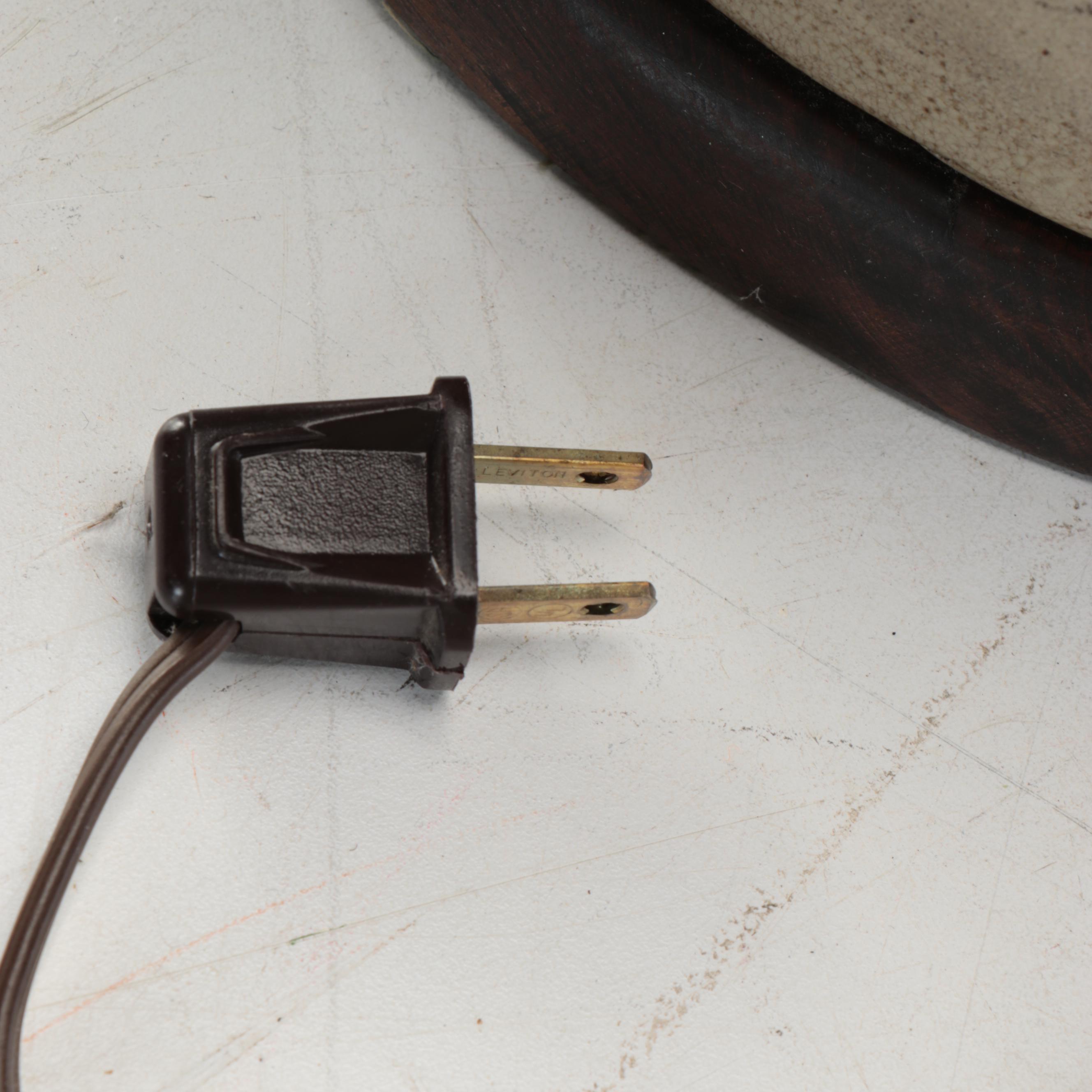 Ottman Bro's & Co. Cobalt on Salt Glazed Stoneware Jug, Adapted as Lamp