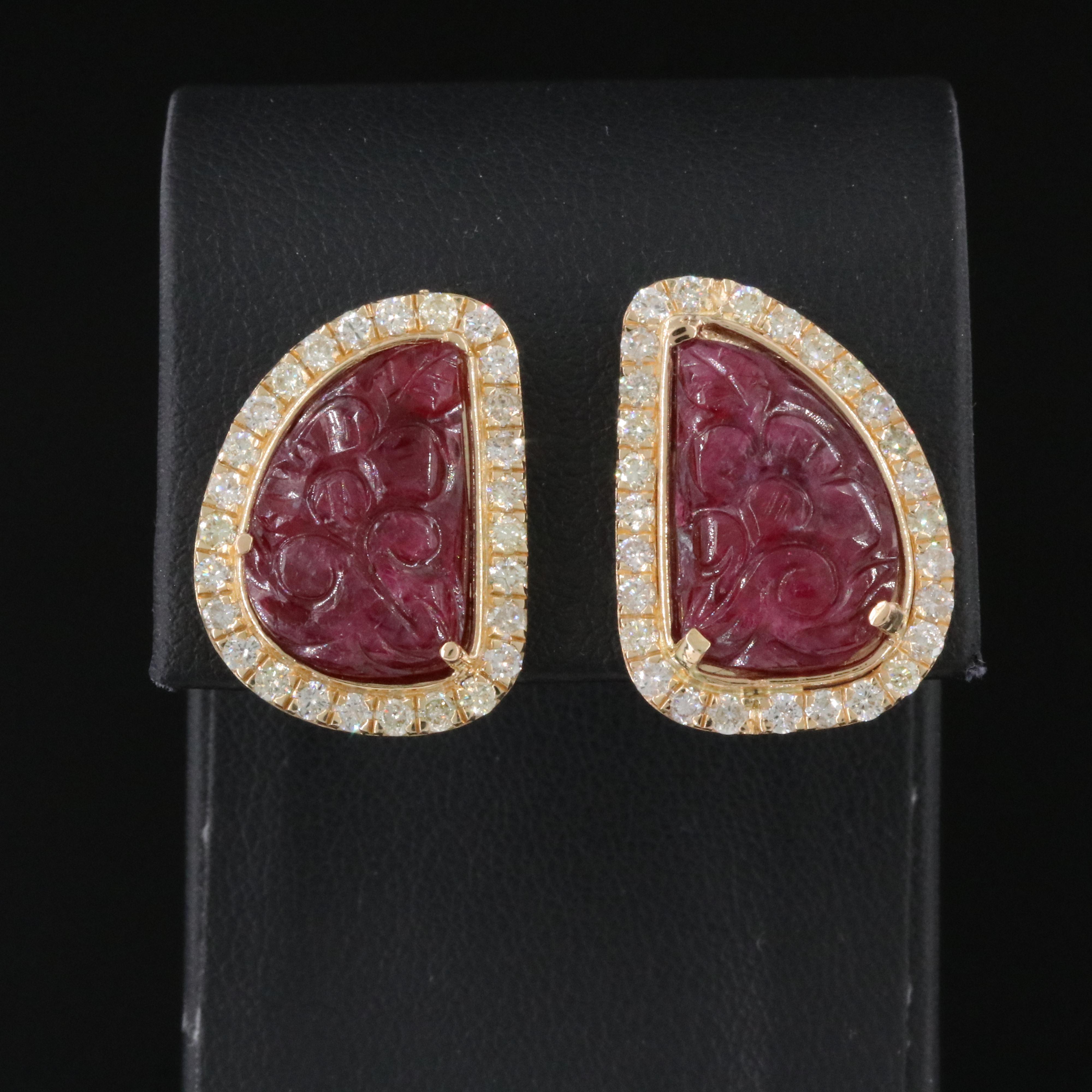 14K 13.31 CTW Ruby and 1.76 CTW Diamond Earrings