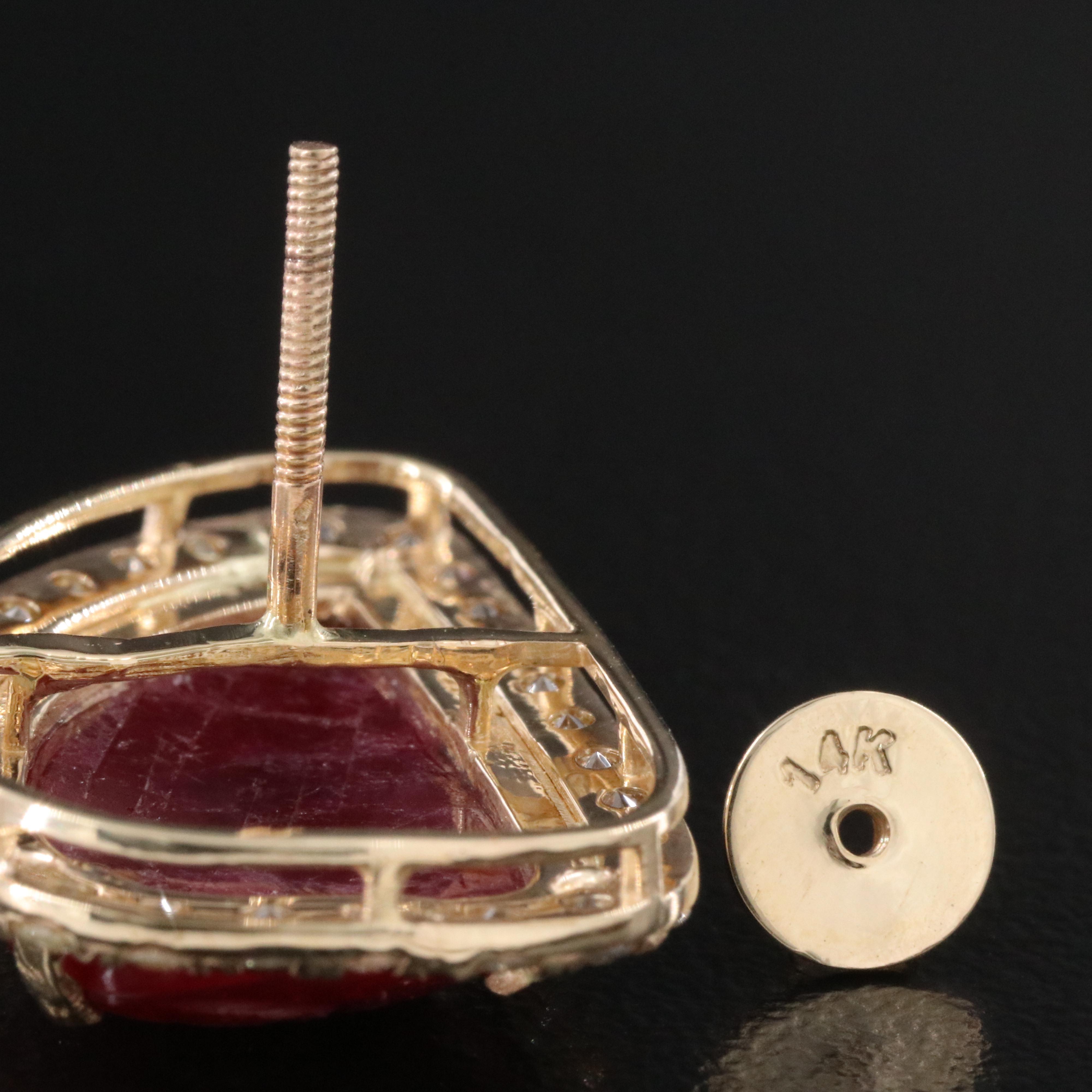 14K 13.31 CTW Ruby and 1.76 CTW Diamond Earrings