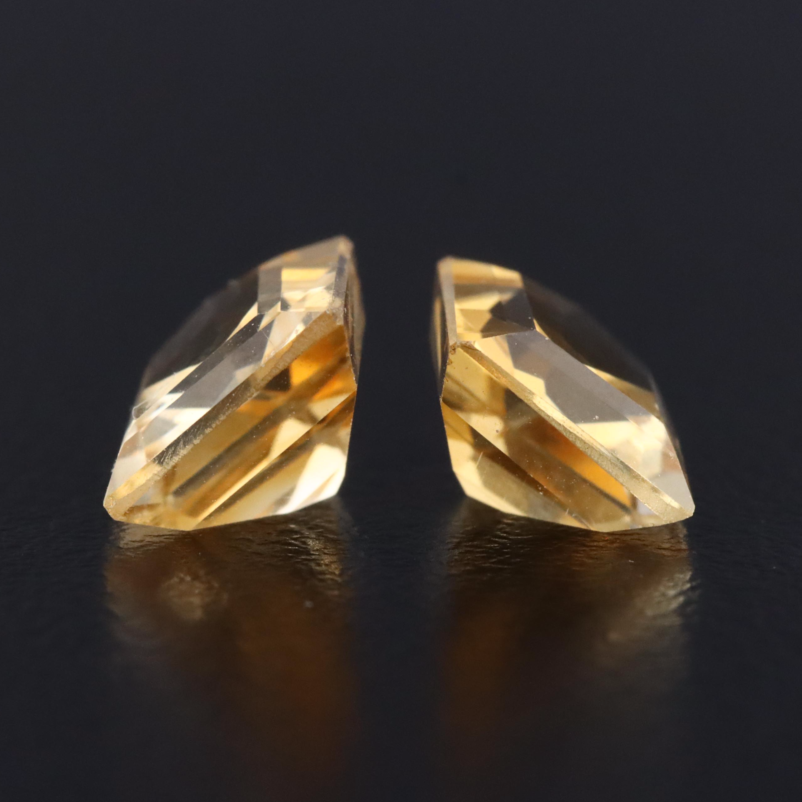 Loose 3.57 CTW Citrine Matched Pair