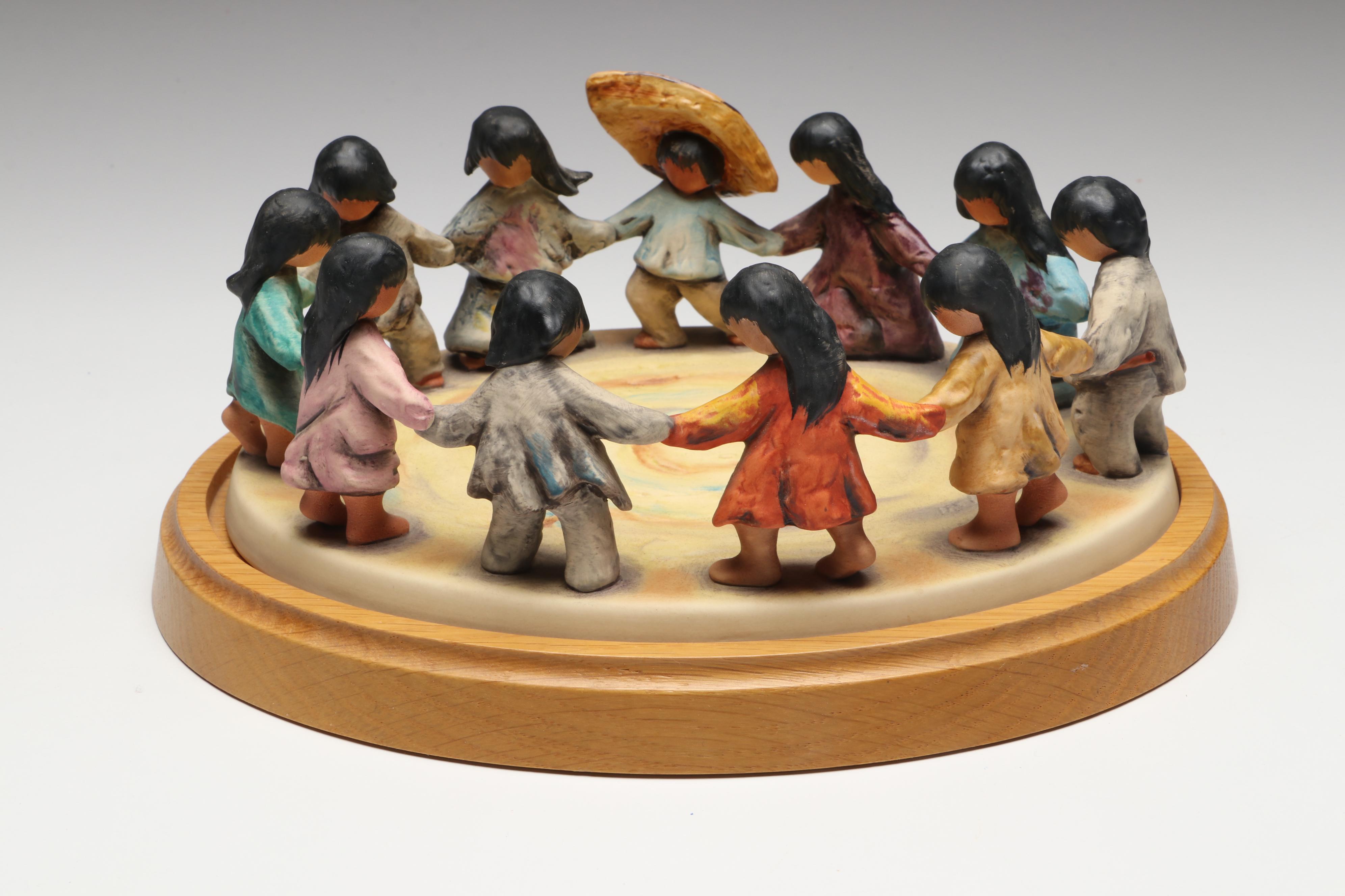 Goebel DeGrazia "Los Niños" Ceramic Figurine and Coaster