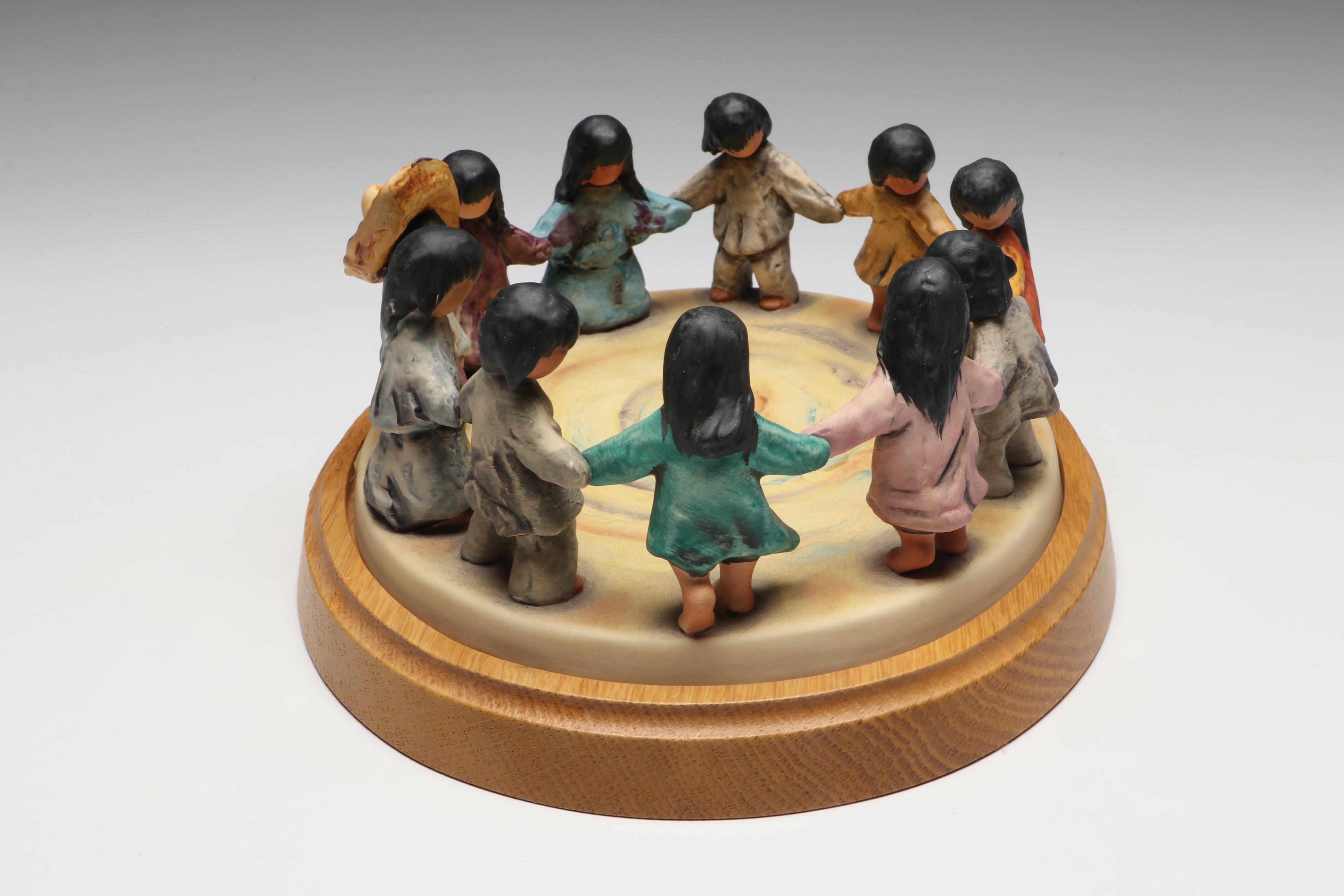 Goebel DeGrazia "Los Niños" Ceramic Figurine and Coaster